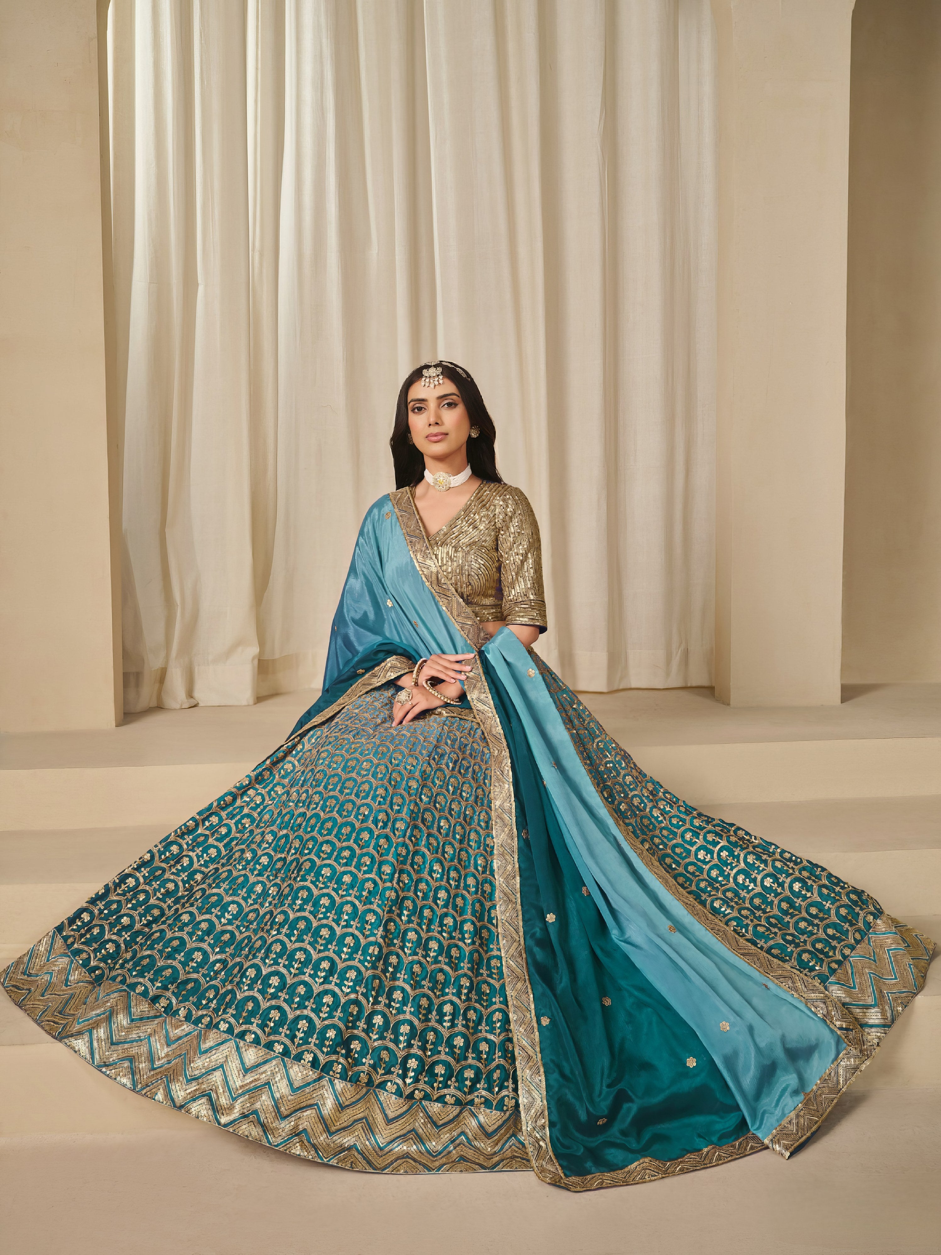 Premium Chinon Silk Lehenga LXLG0028