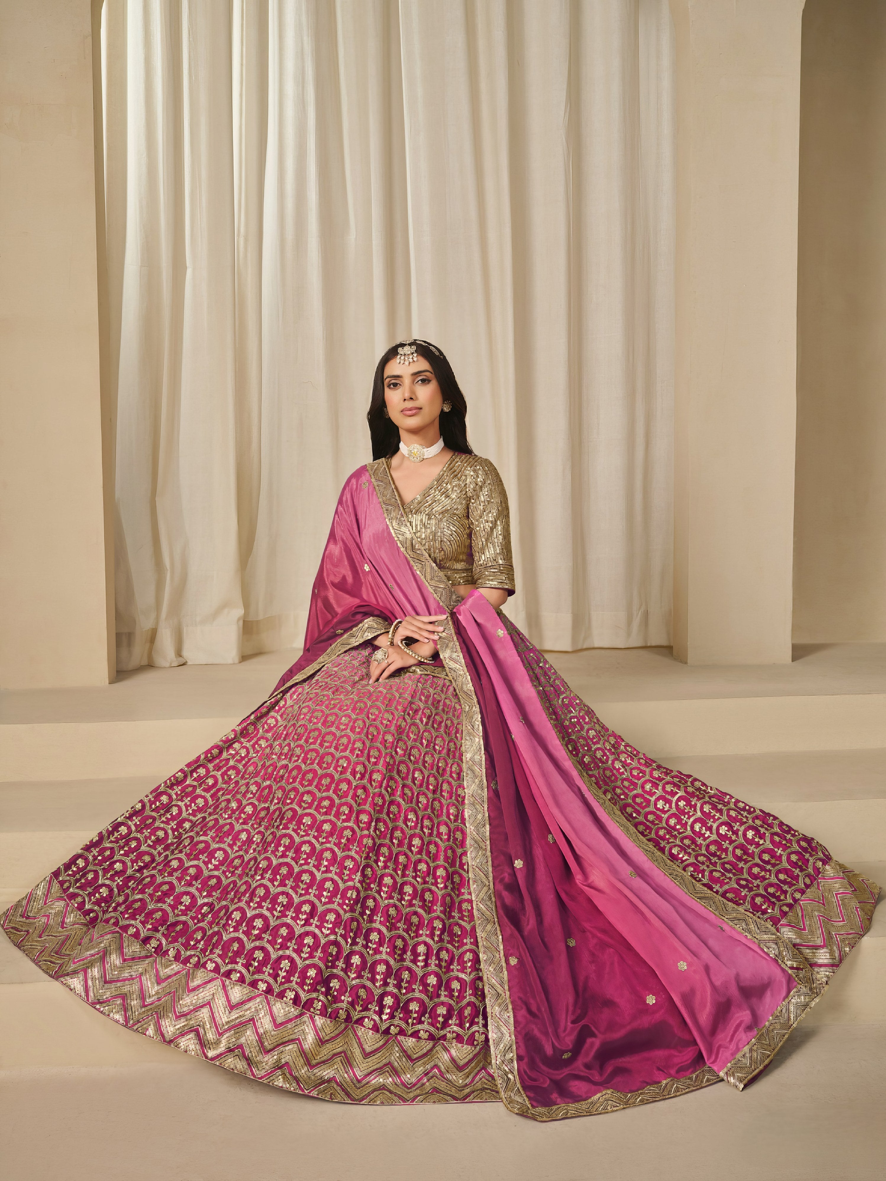 Premium Chinon Silk Lehenga LXLG0028
