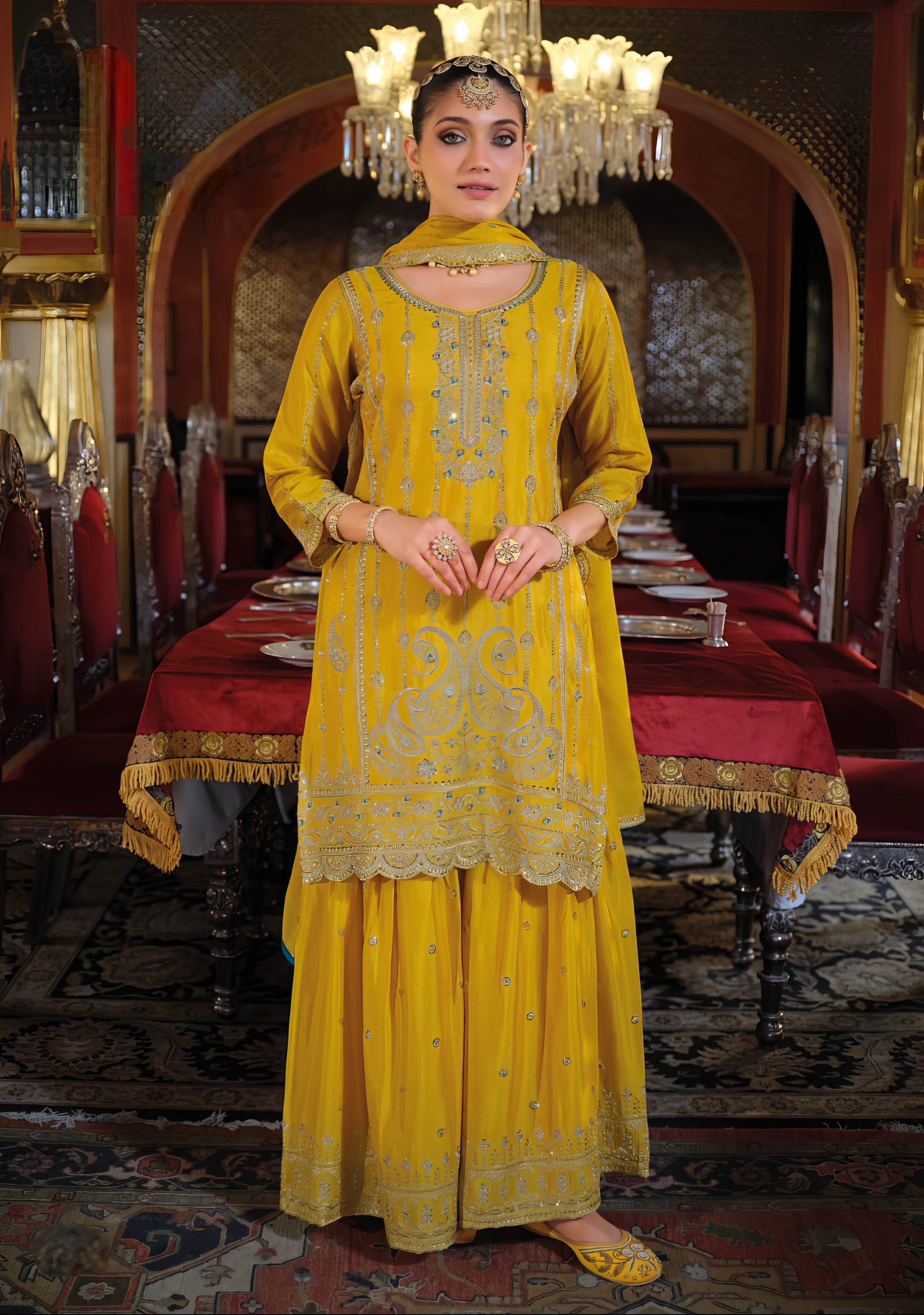 Regal Bloom Designer Sharara Set LXSR0113