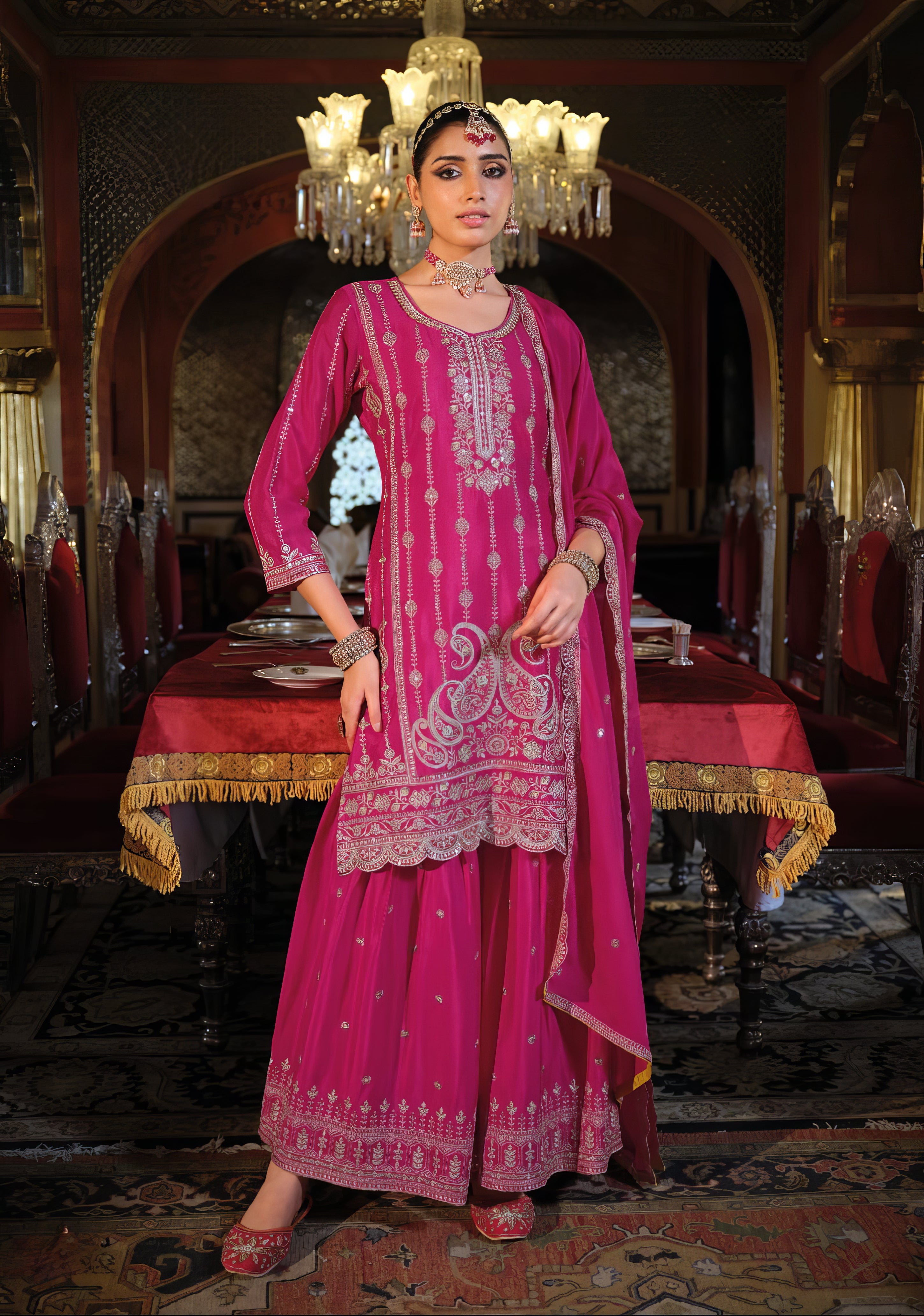 Regal Bloom Designer Sharara Set LXSR0113