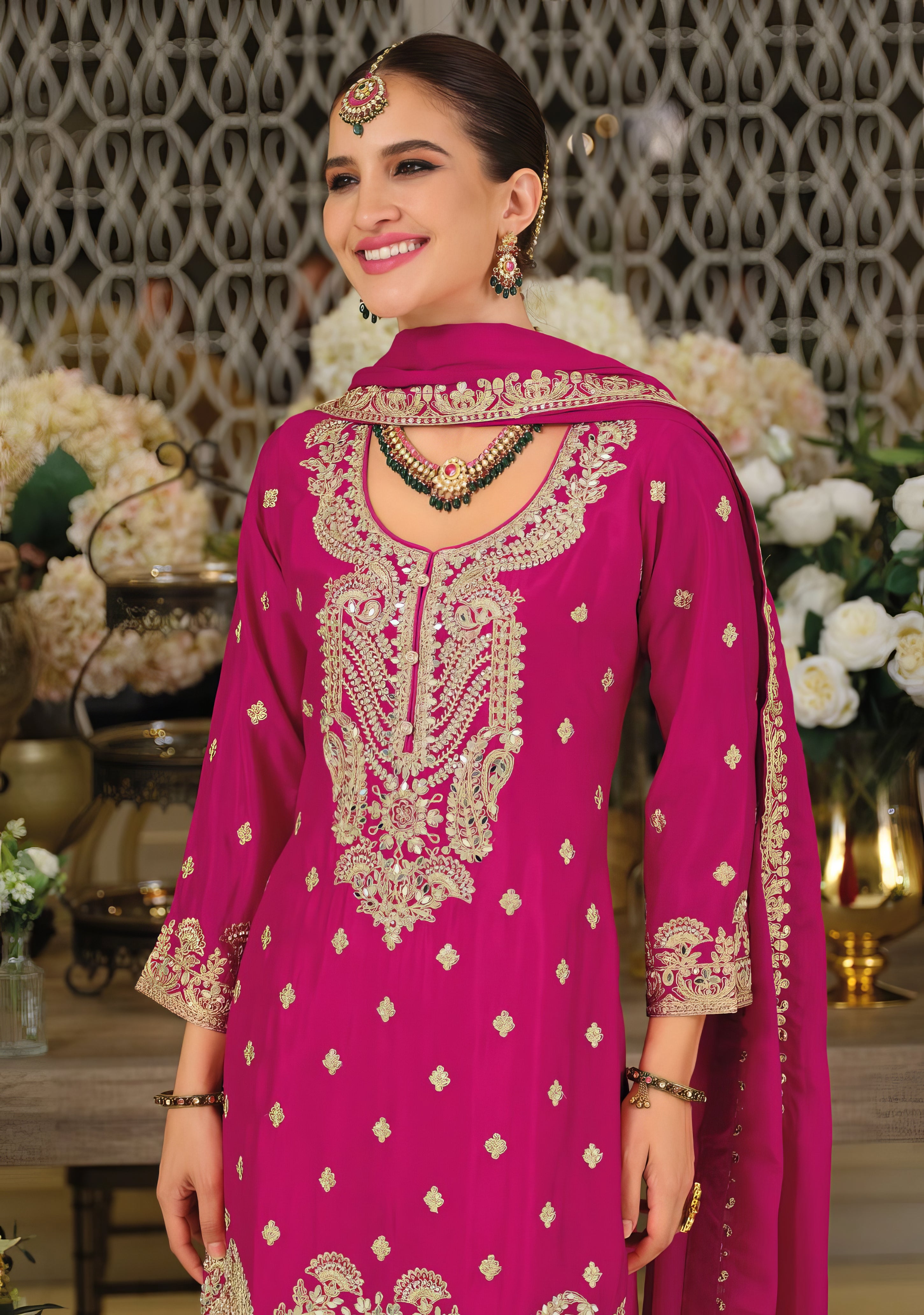 Noor Chinon Embroidery Sharara Set LXSR0117