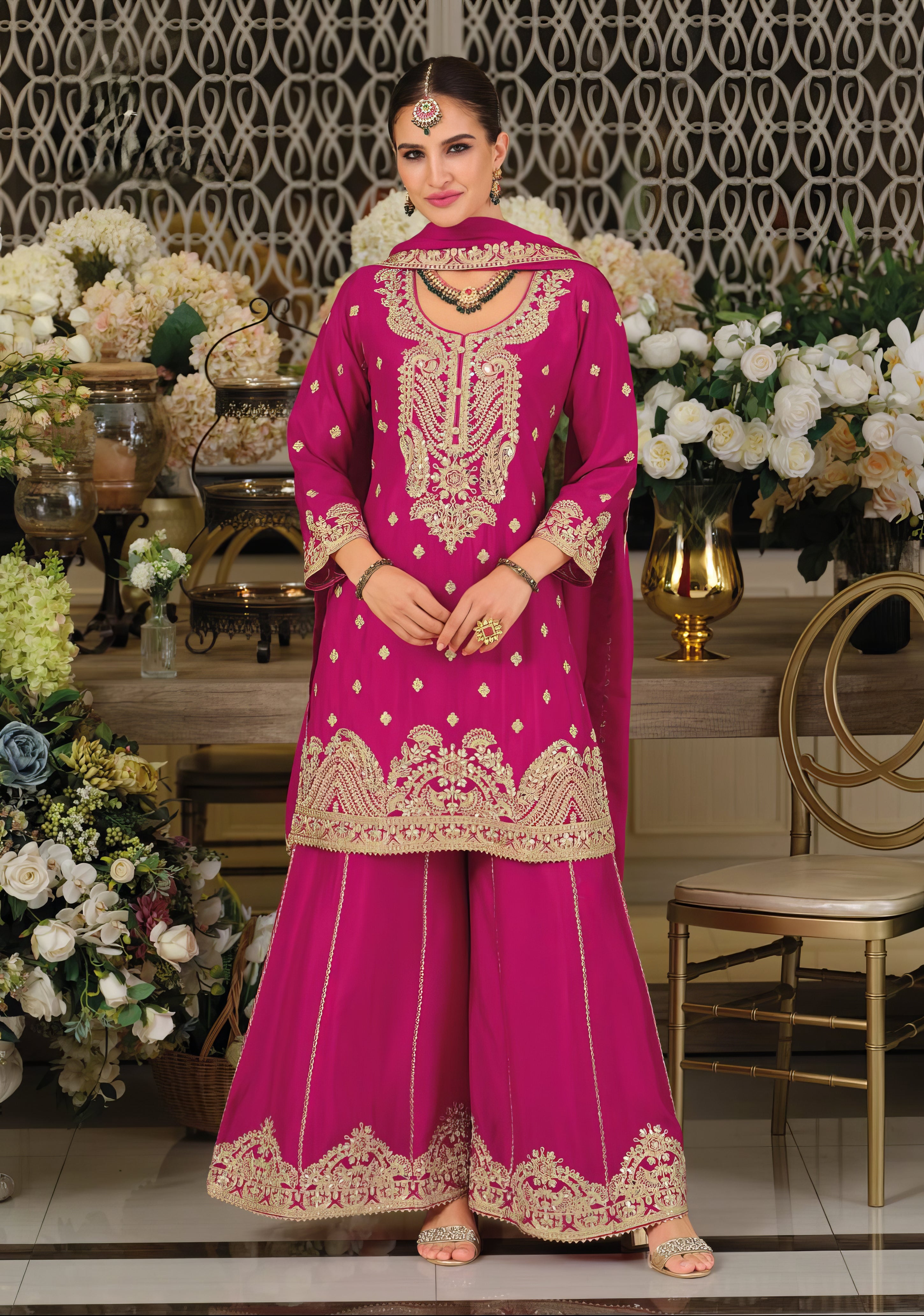 Noor Chinon Embroidery Sharara Set LXSR0117