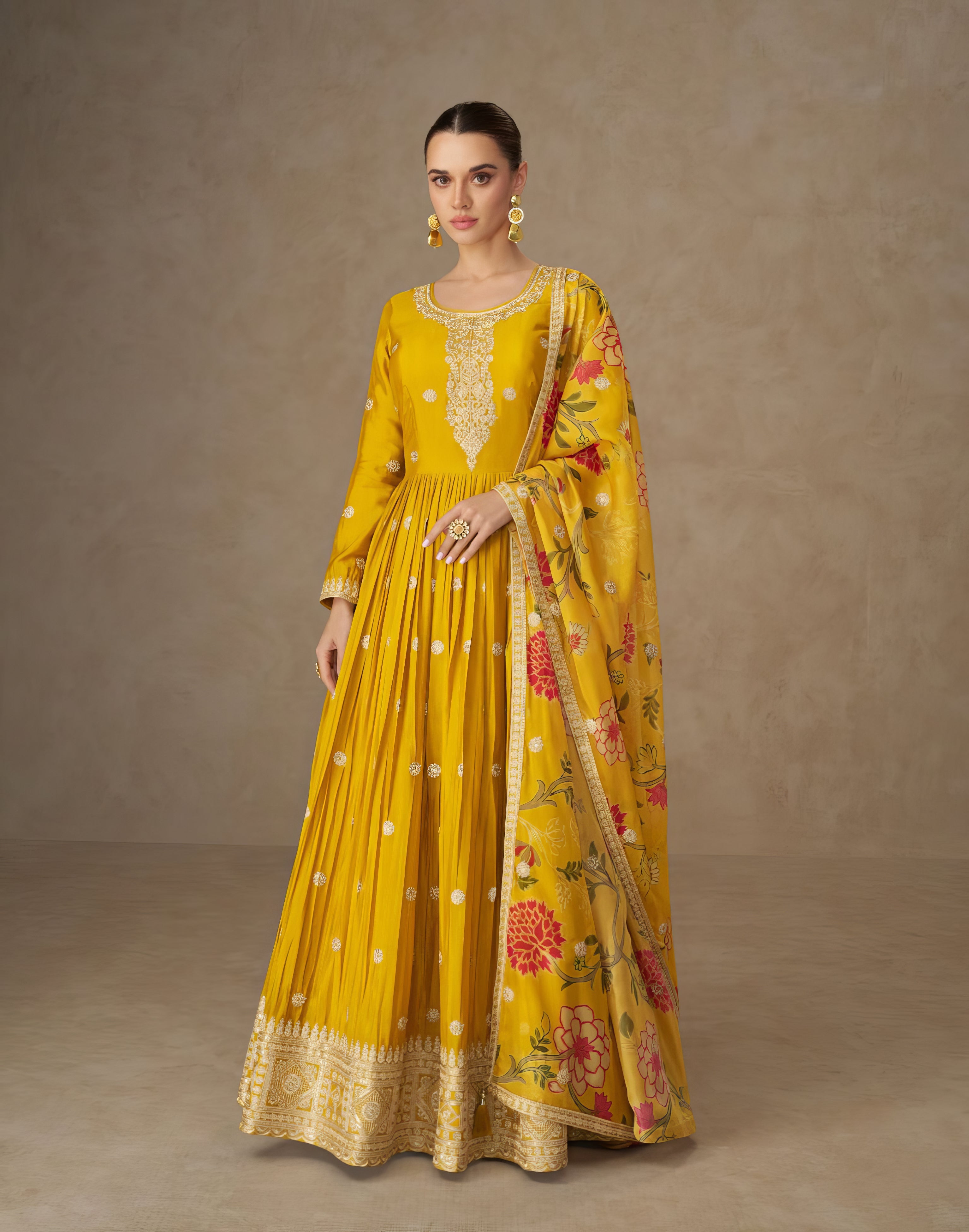 Zariya Silk Ensemble Gown LXGW0049