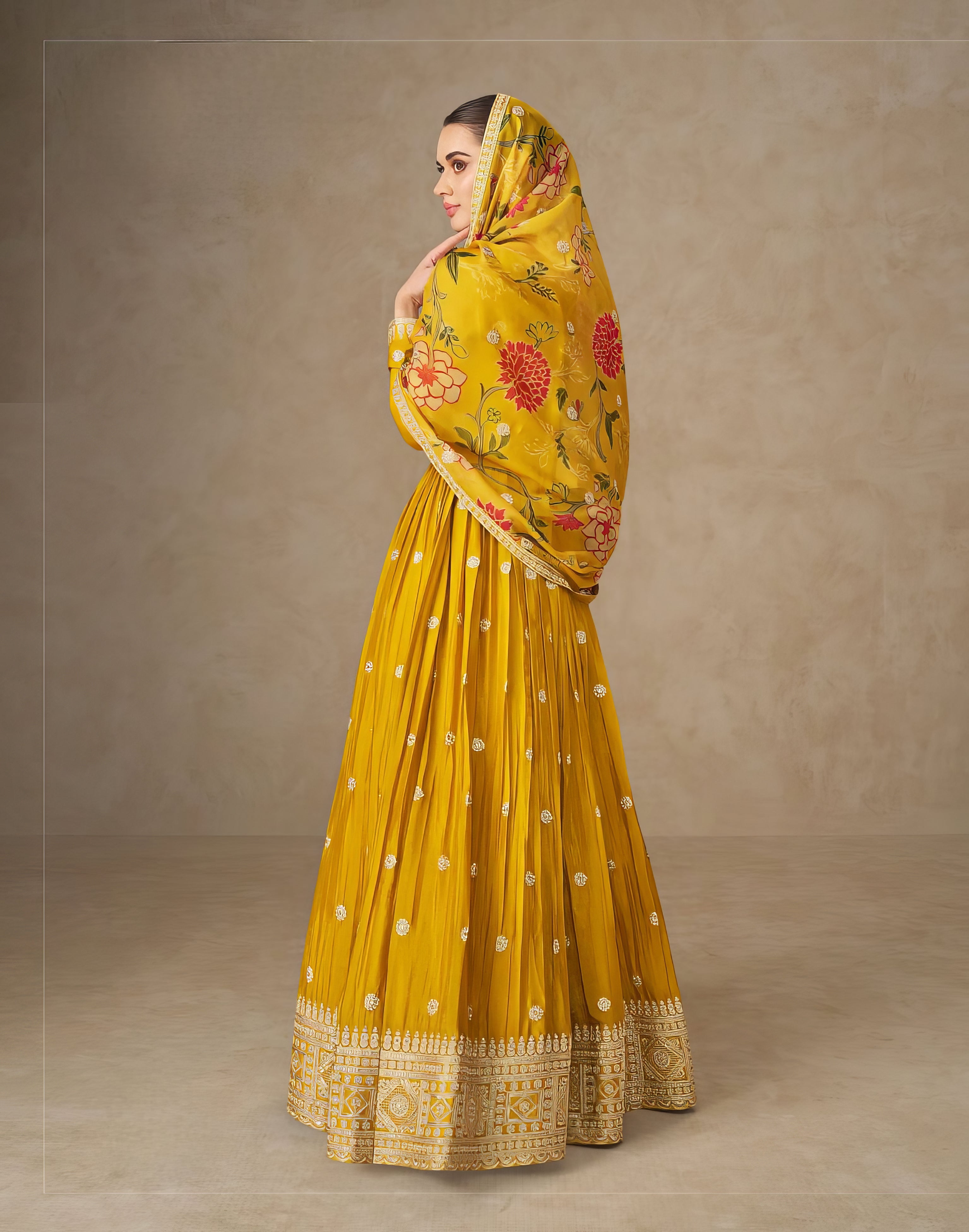 Zariya Silk Ensemble Gown LXGW0049