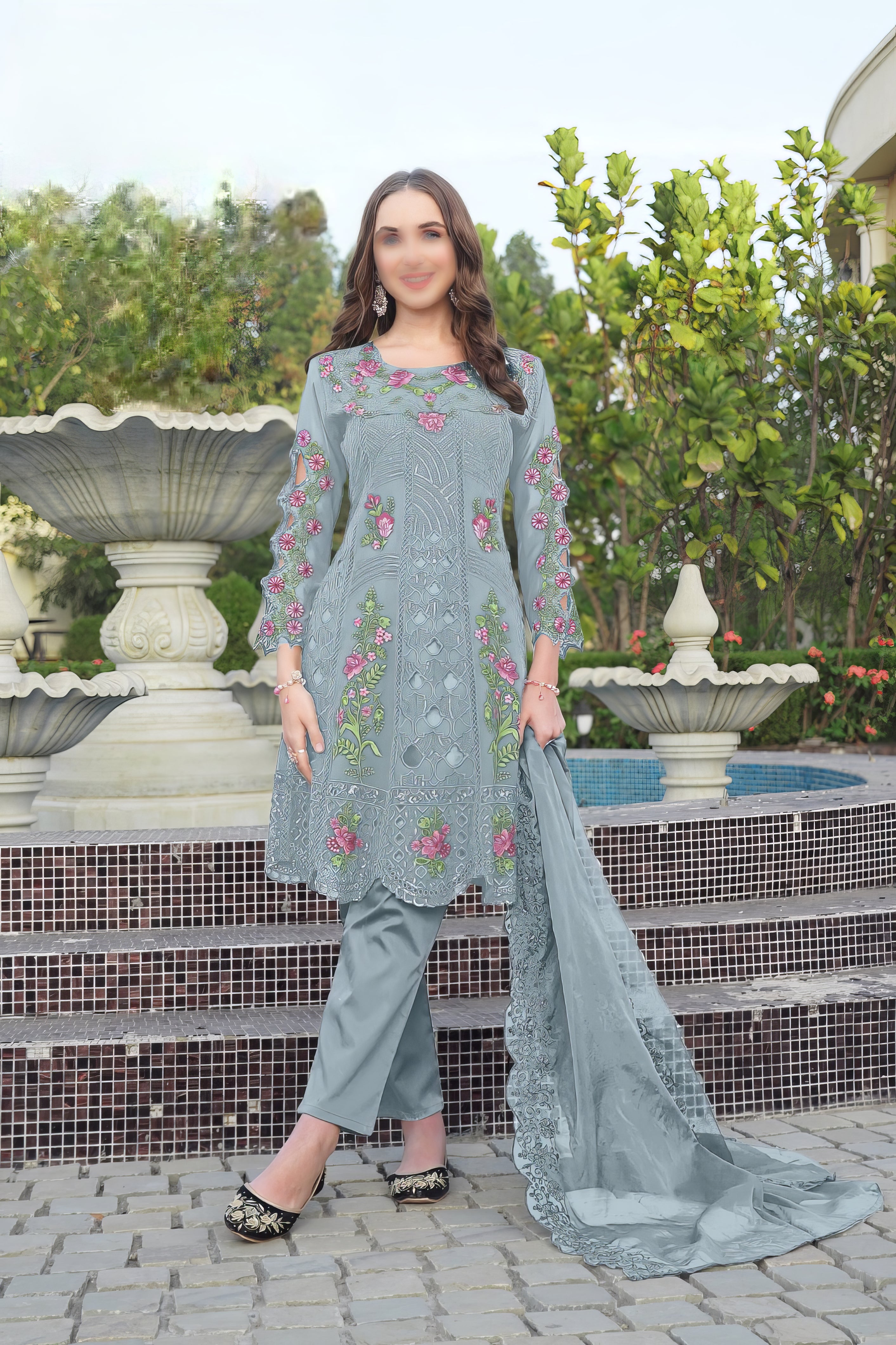 Floral Embroidered Pakistani Suit EAPK0098