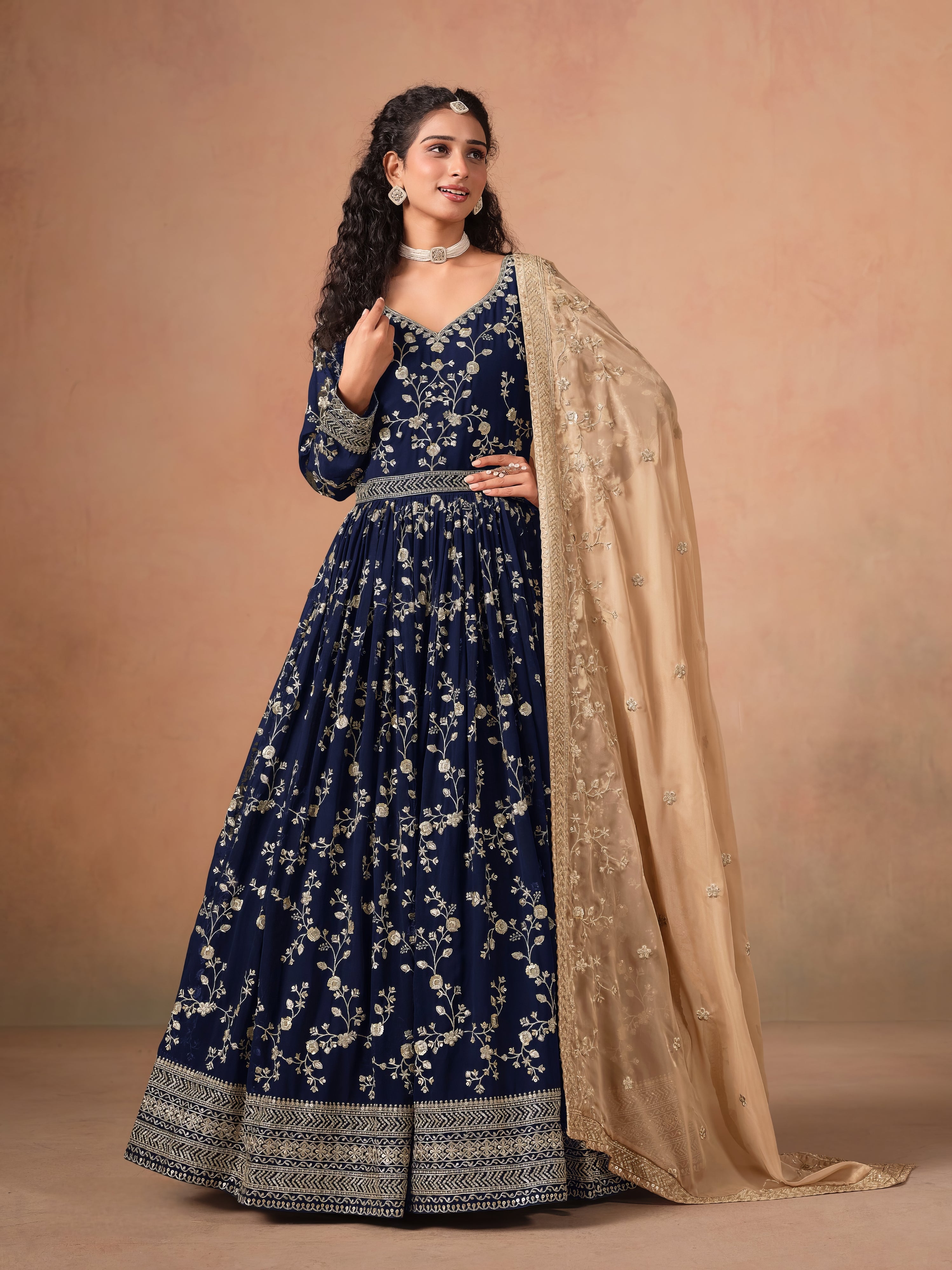 Noor Faux Georgette Gown LXGW0062