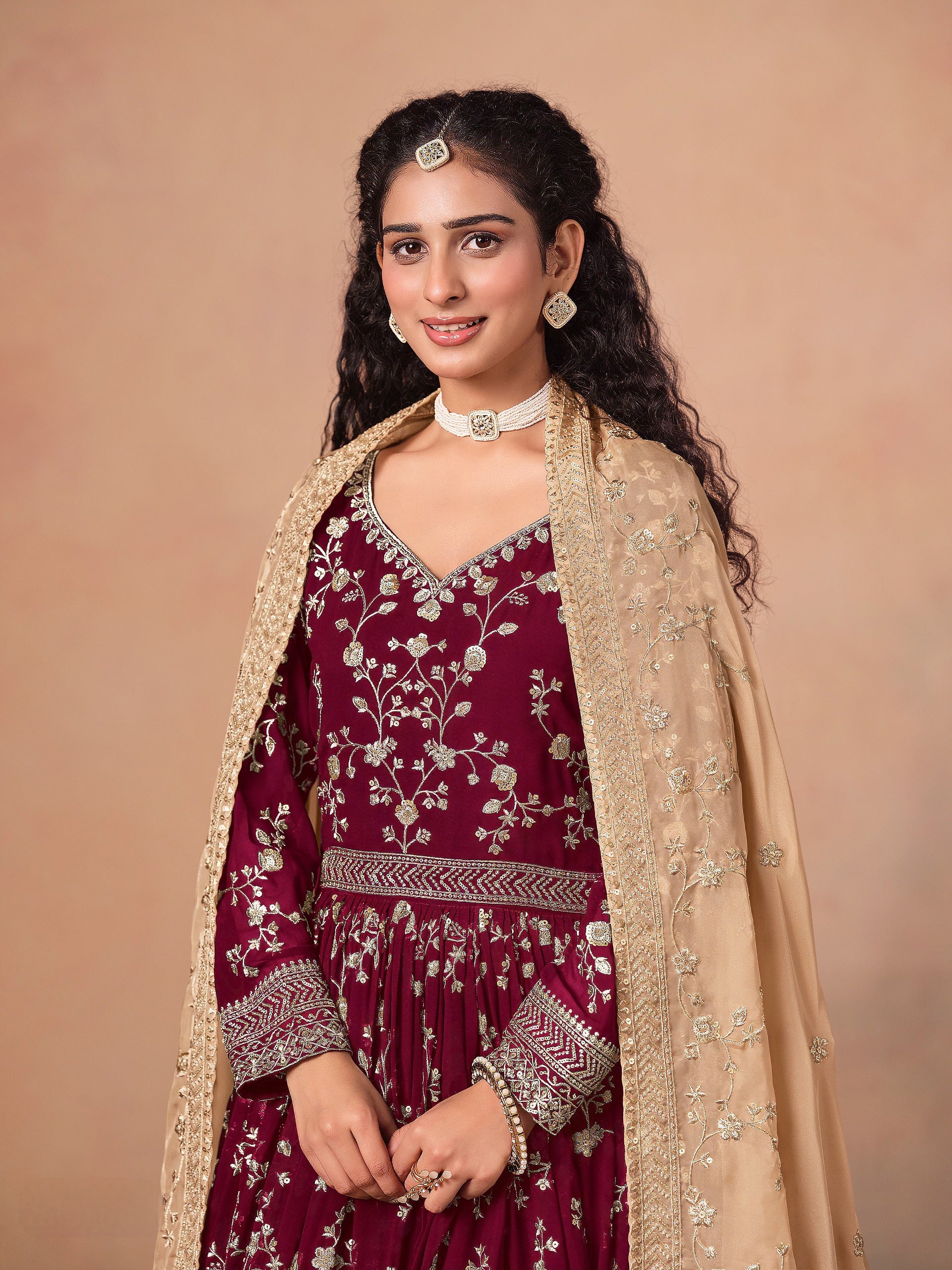 Noor Faux Georgette Gown LXGW0062