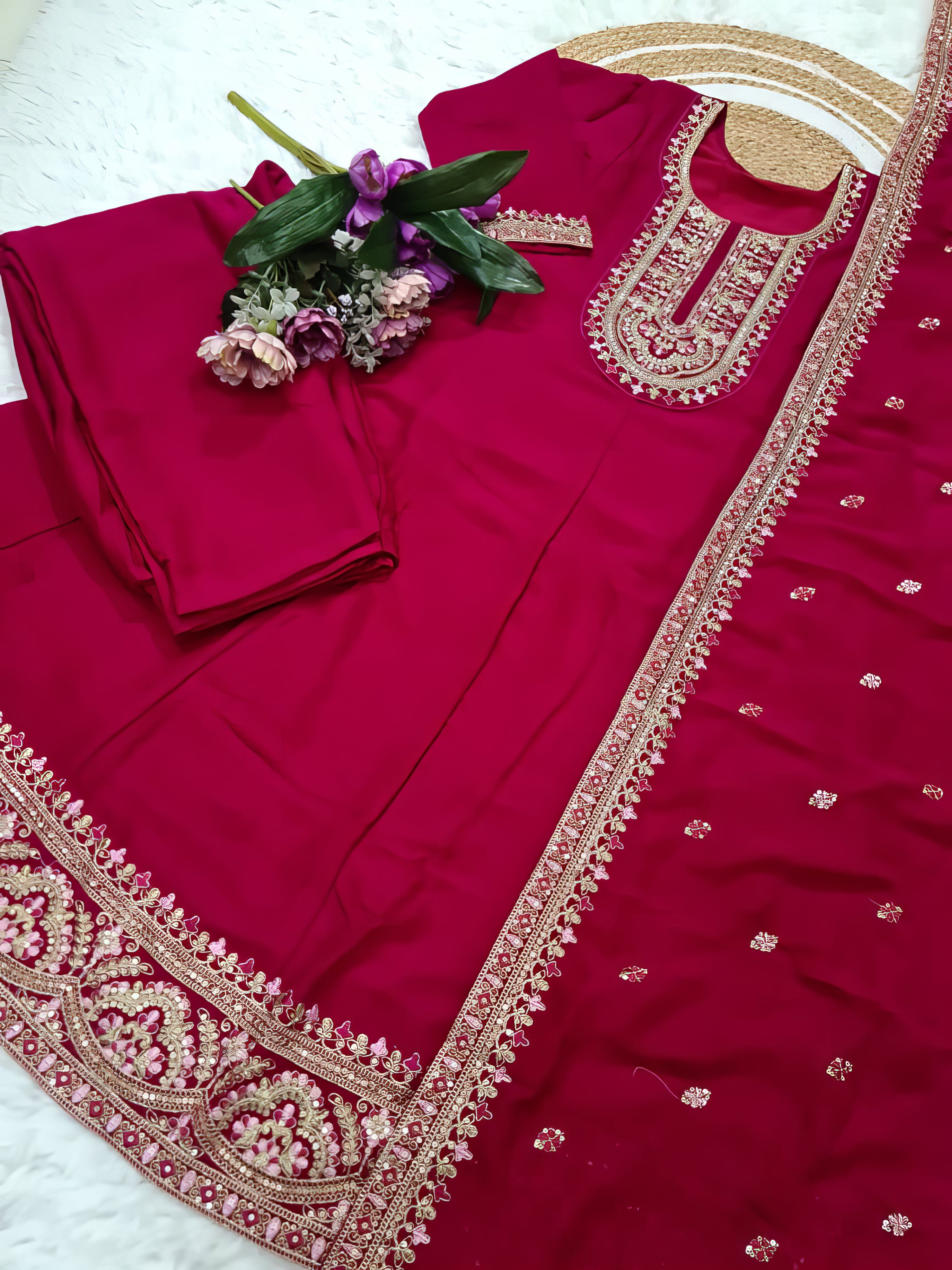 Pure Vichitra Silk Suit EAST0045
