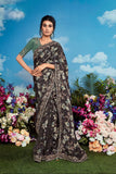 Pure Brasso Embroidered Saree LXSE0027