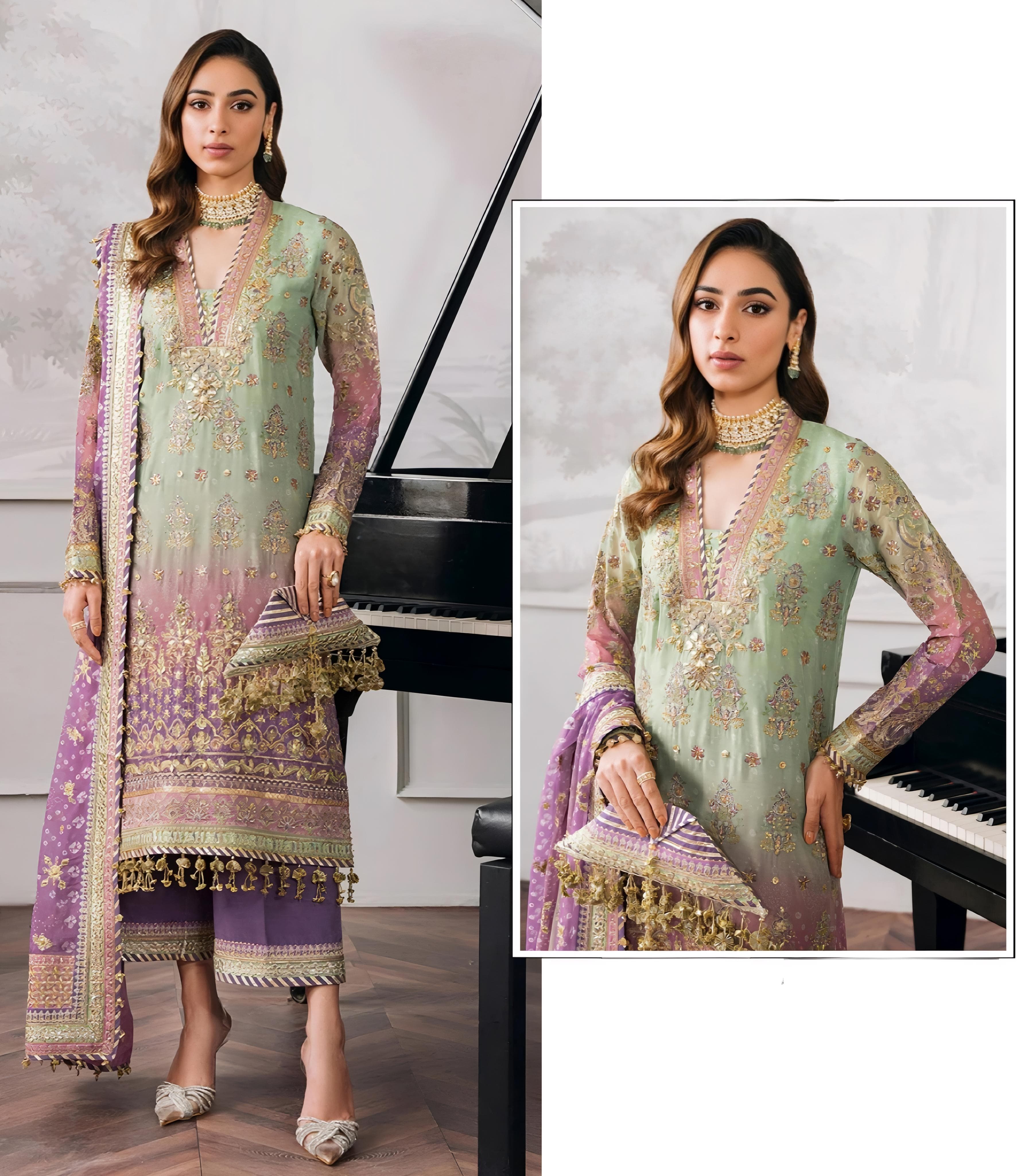 Sitara Glint Embroidered Pakistani suit EAPK0002