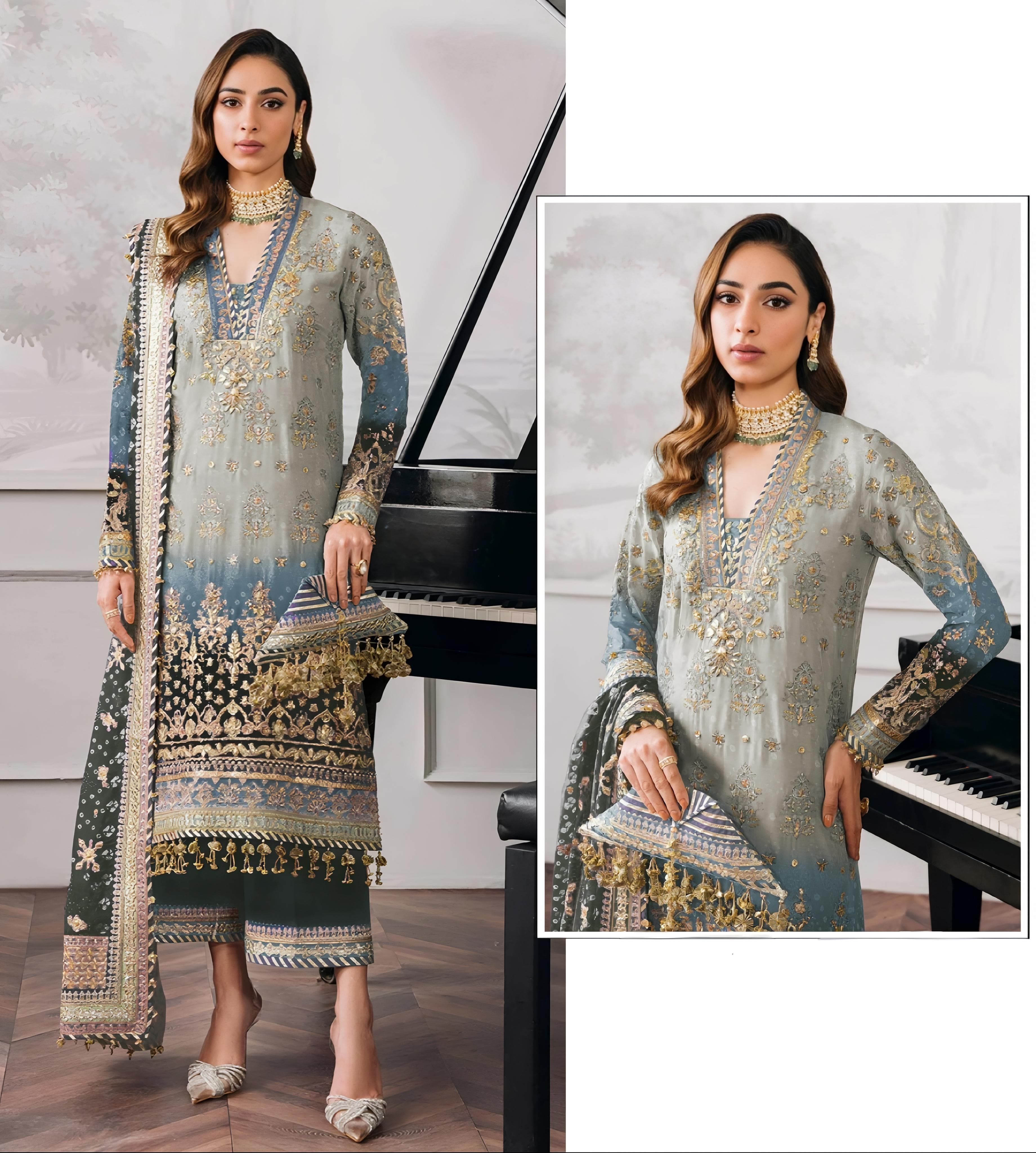 Sitara Glint Embroidered Pakistani suit EAPK0002