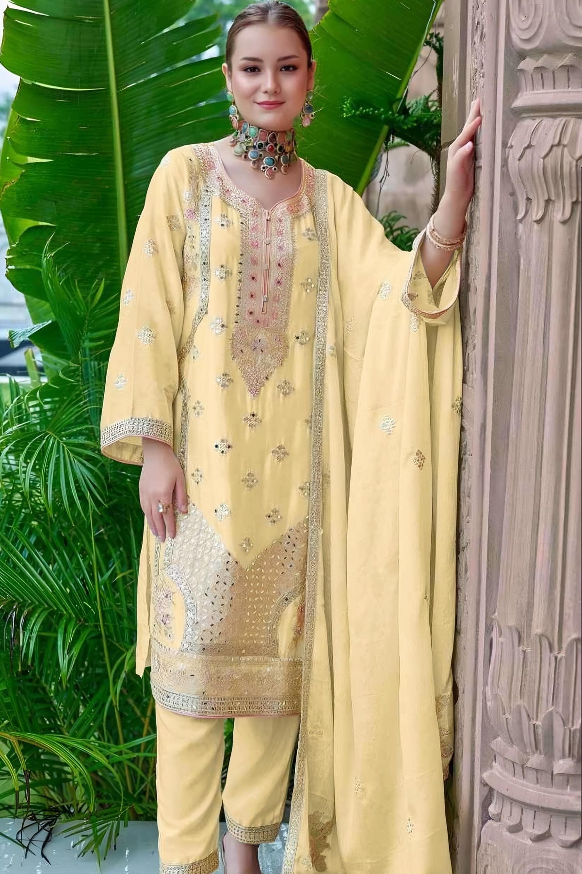 Chinon Ziya Embroideried Pakistani suit  EAPK0021