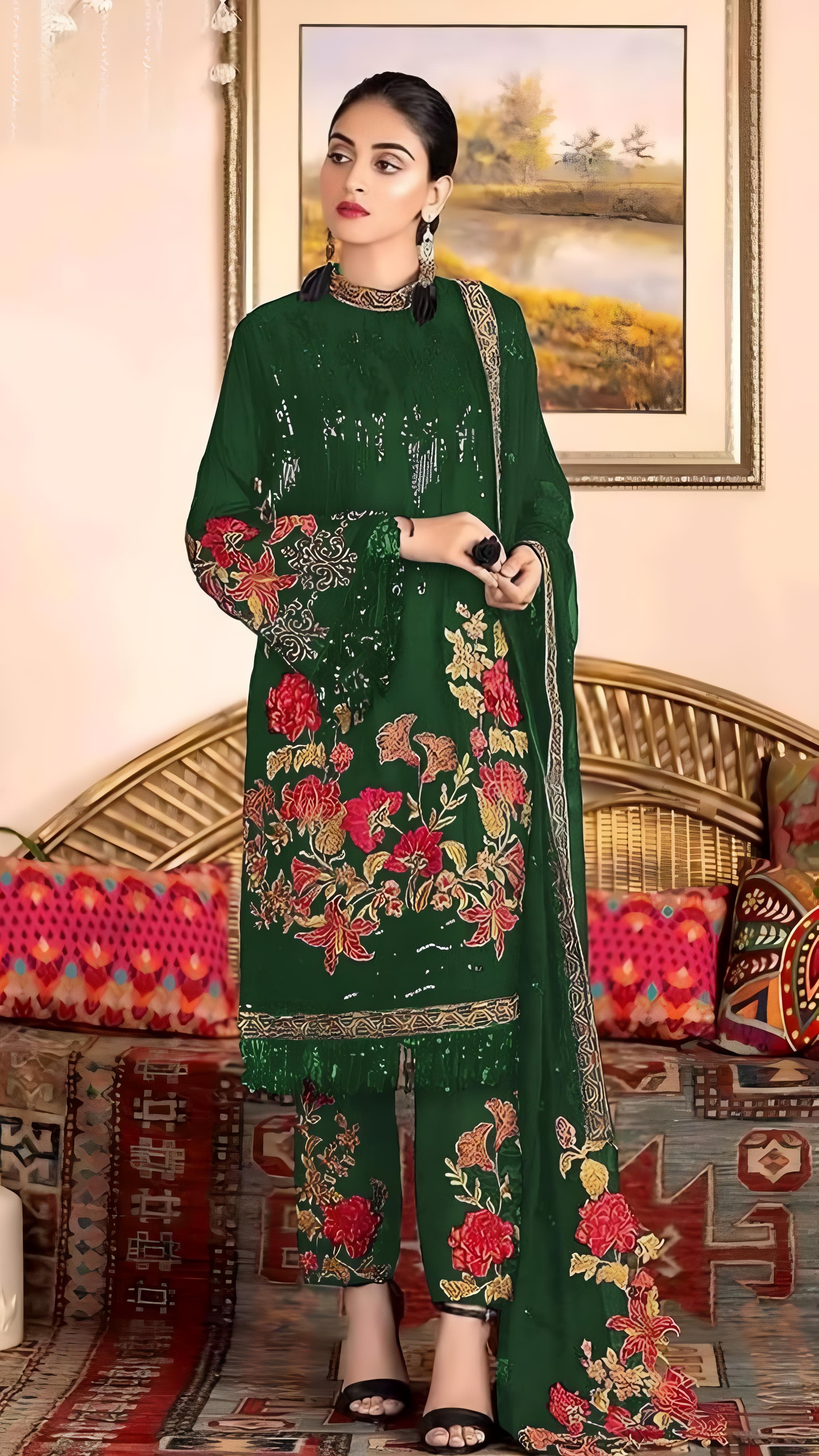 Georgette fabric designer Pakistani Suit EAPK0030
