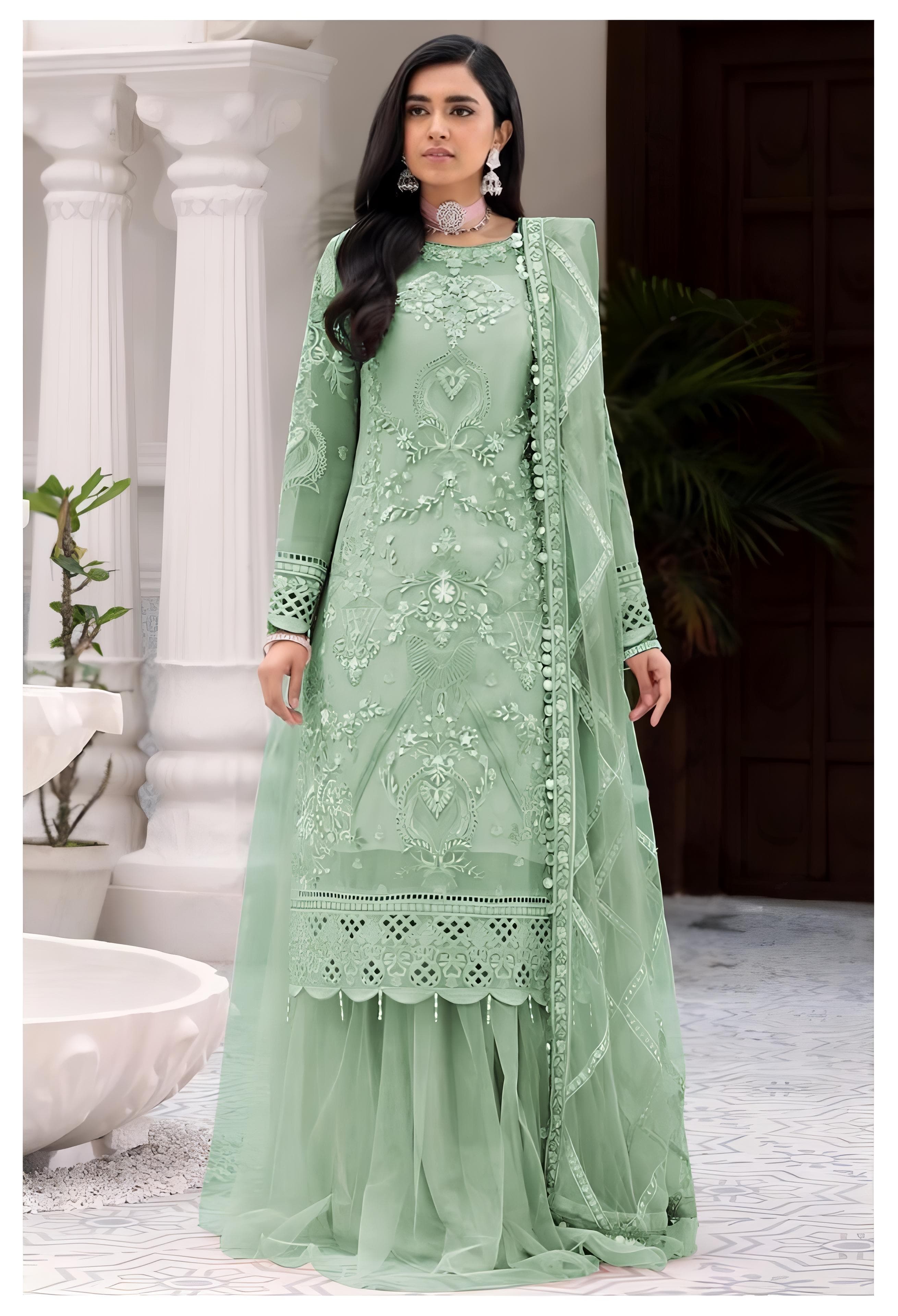 Heavy Net Georgette Embroidery Pakistani Suit EAPK0039