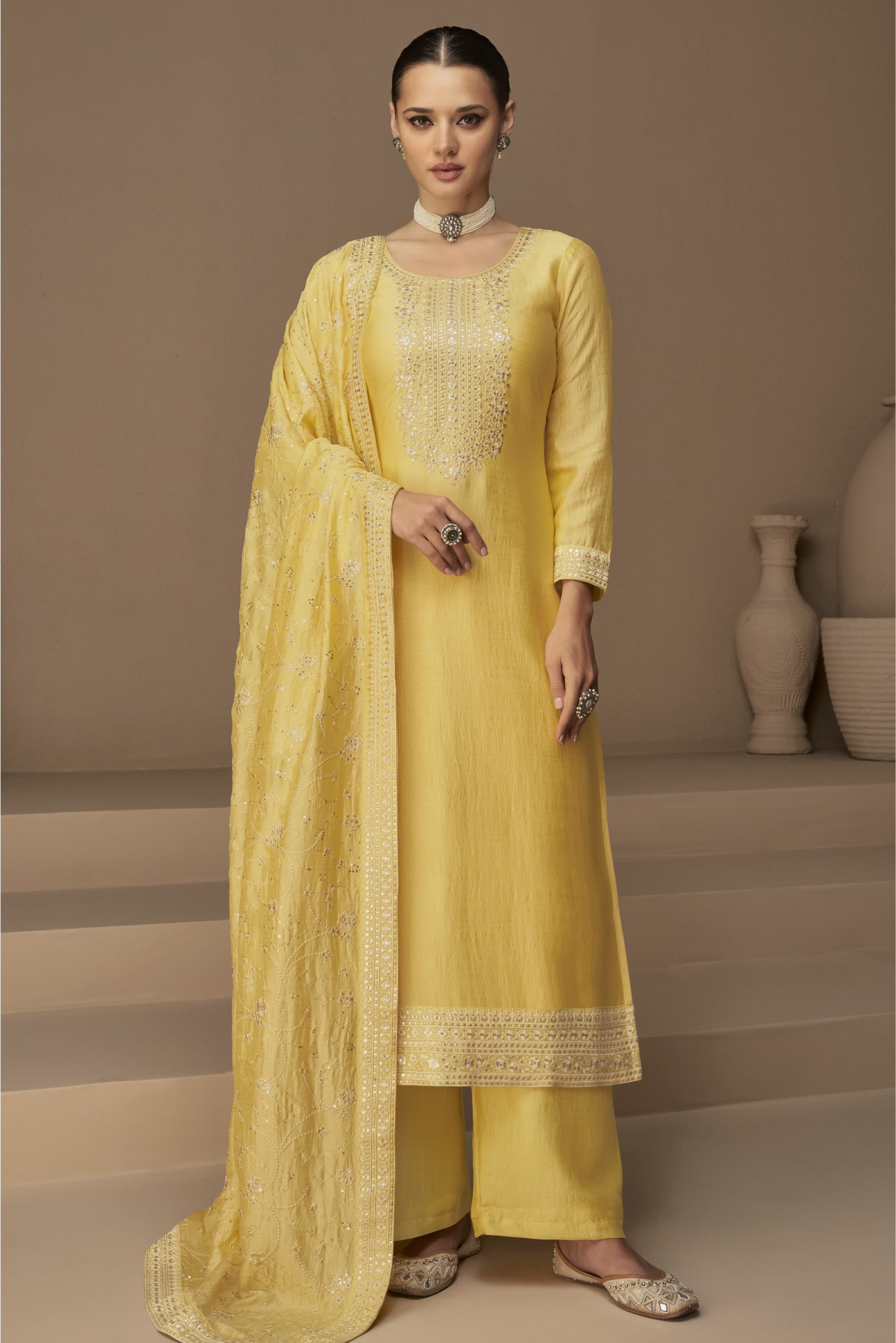 vichitra fabric ethnic suit EAST0005