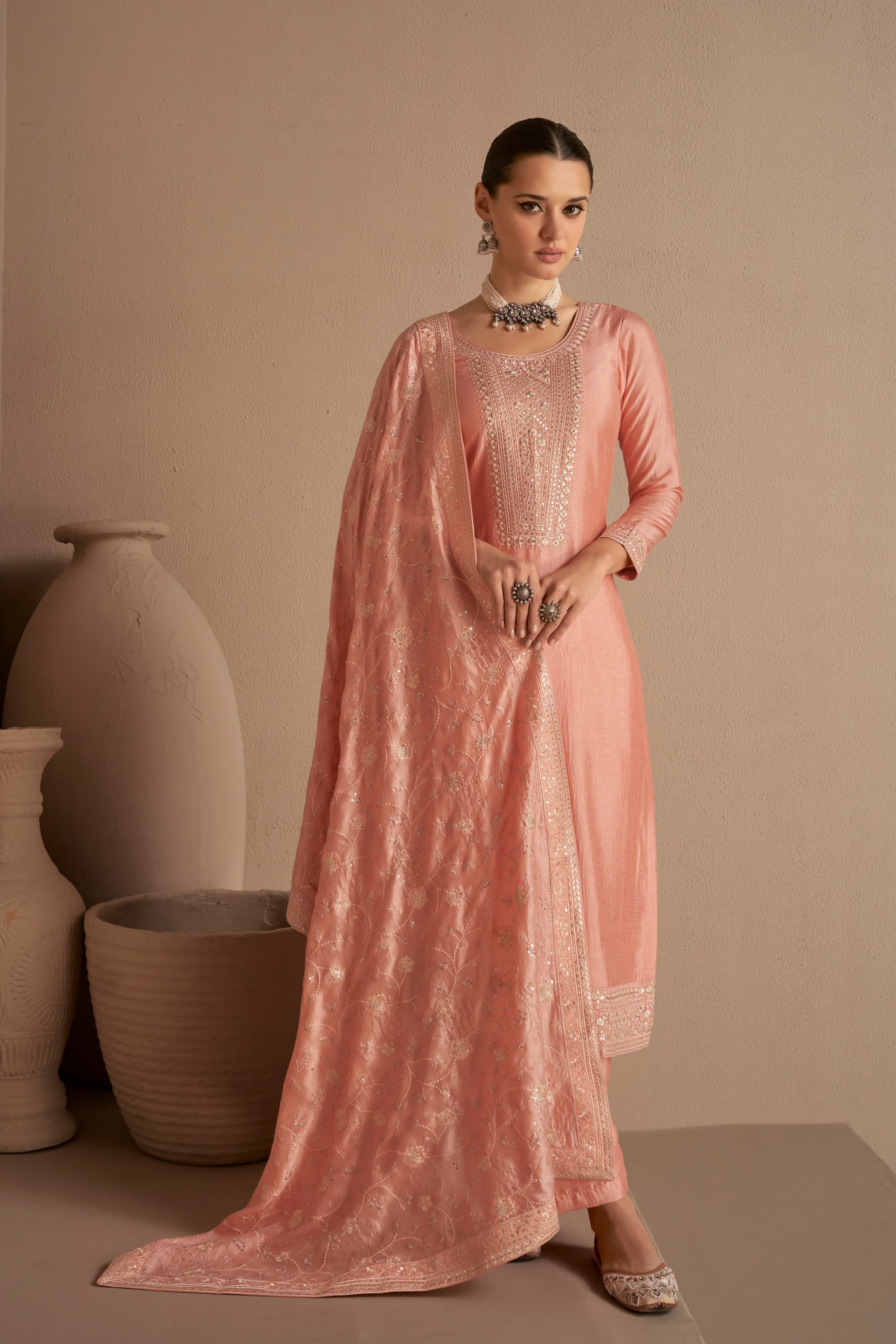 vichitra fabric ethnic suit EAST0005