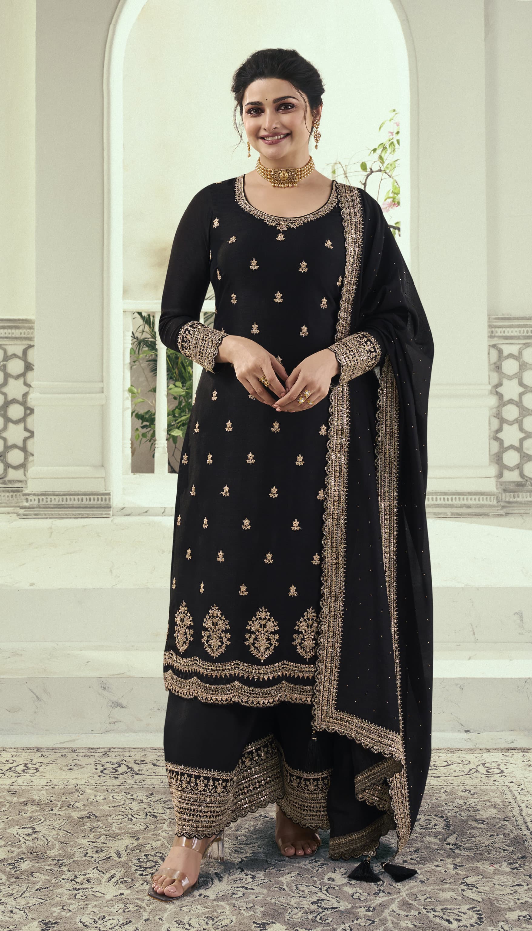 Suit with vichitra silk & sequence work  EAST0010