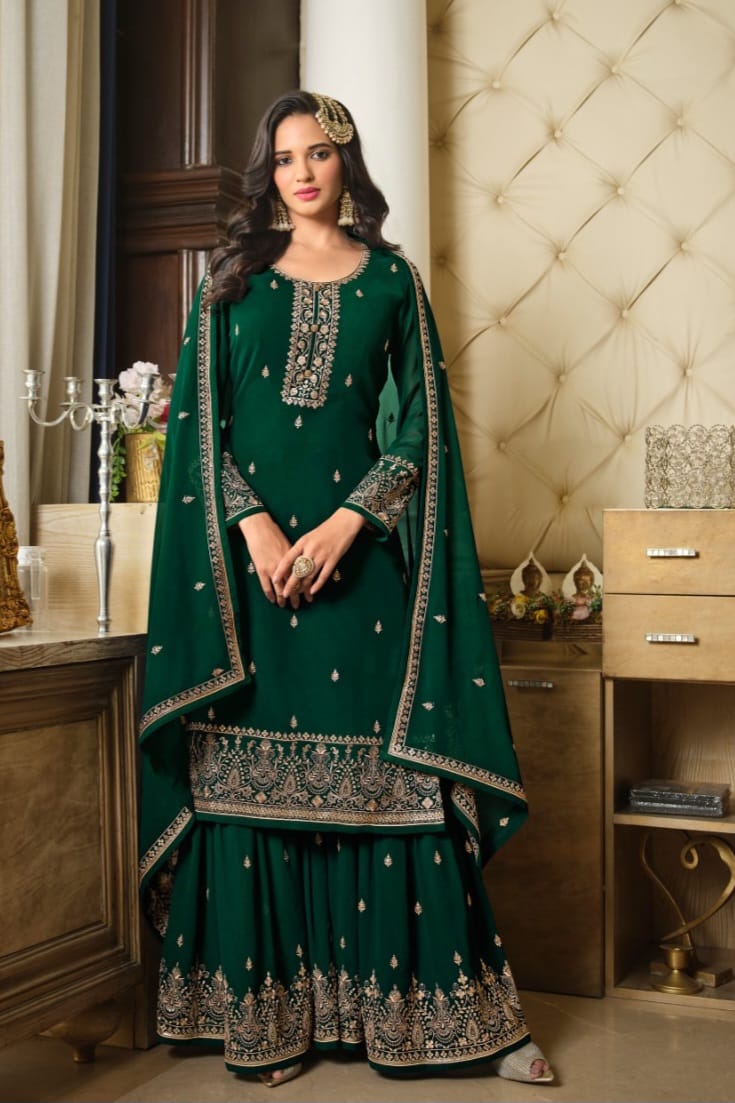 Designer Sharara Suit with Sequence & Lace Dupatta EASR0001