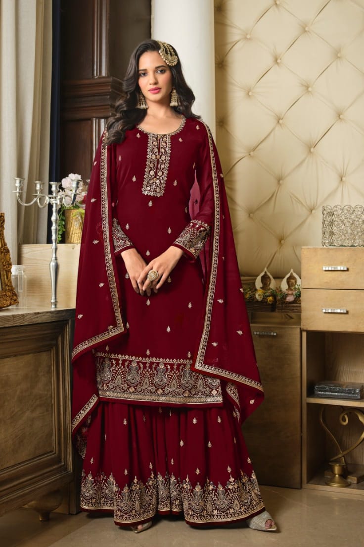 Designer Sharara Suit with Sequence & Lace Dupatta EASR0001