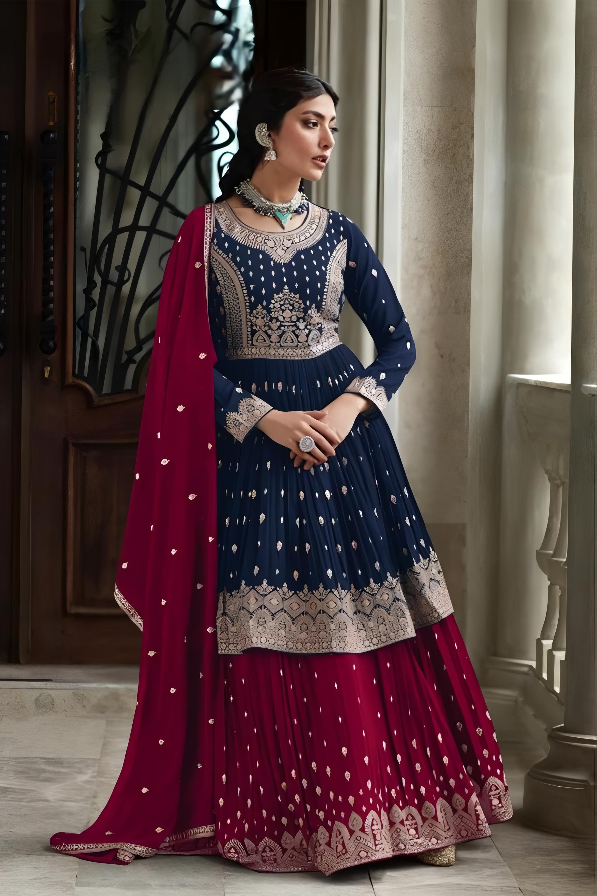 Bluming Georgette Embroidery Work SHARARA EASR0002