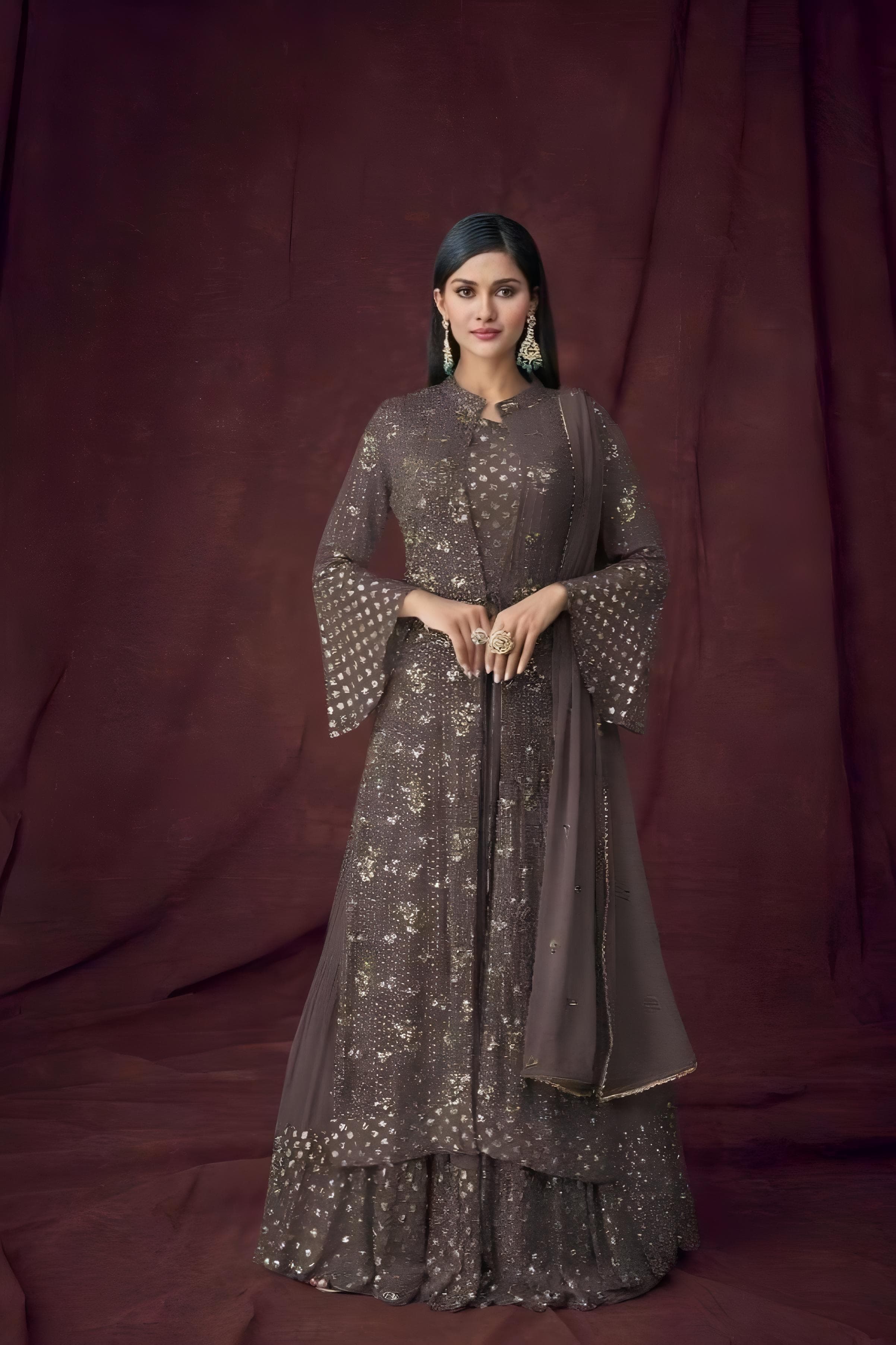 Georgette Embroidery Work SHARARA EASR0003