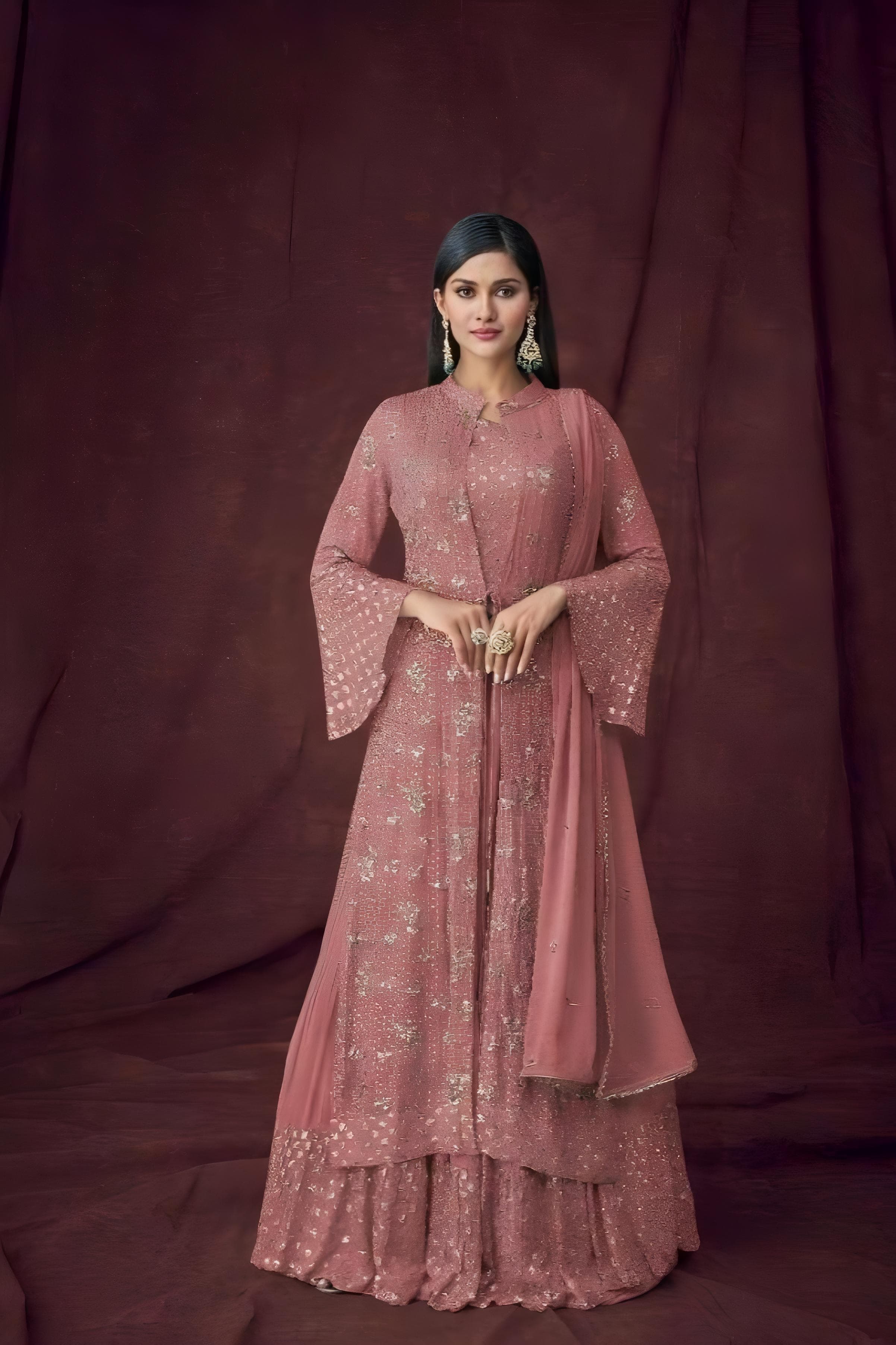 Georgette Embroidery Work SHARARA EASR0003
