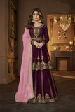 Georgette Shimmers Sharara Work EASR0005