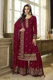Faux georgette Embroidery Work SHARARA EASR00027