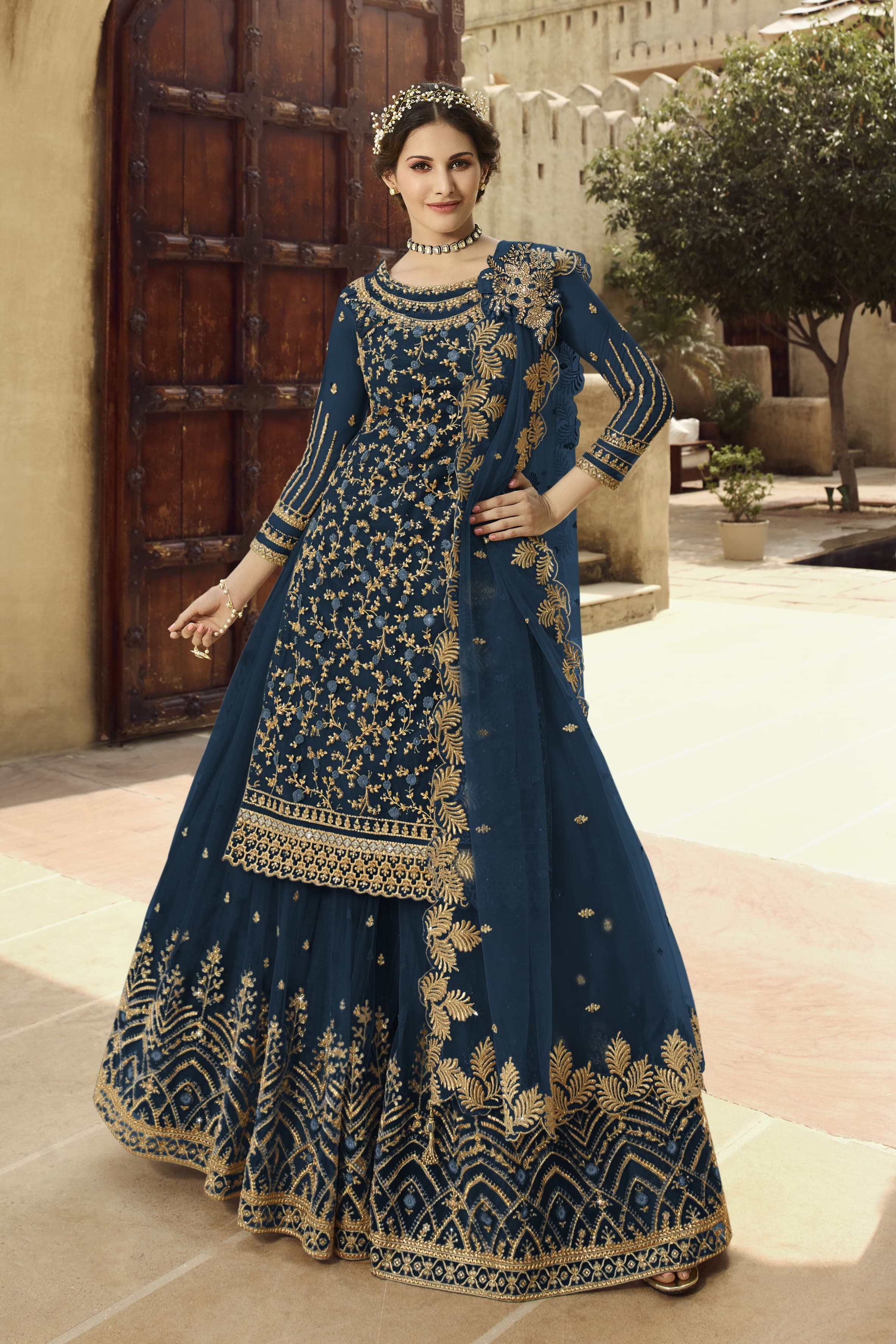 Soft Net Embroidered SHARARA EASR00033