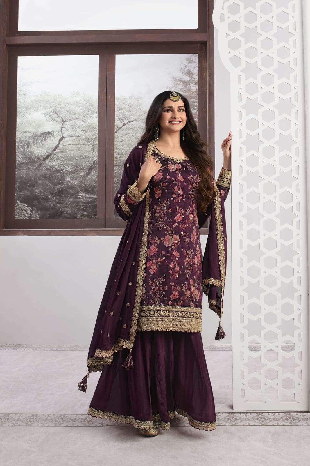 Heavy vichitra digital printed SHARARA EASR0043