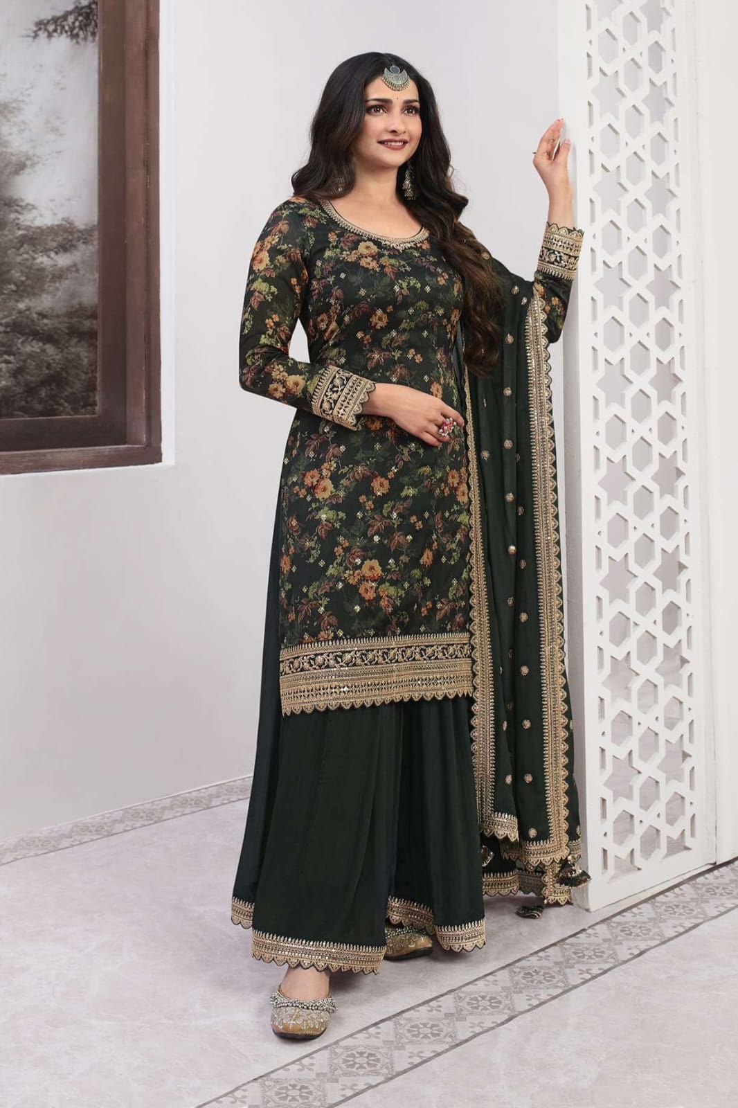 Heavy vichitra digital printed SHARARA EASR0043