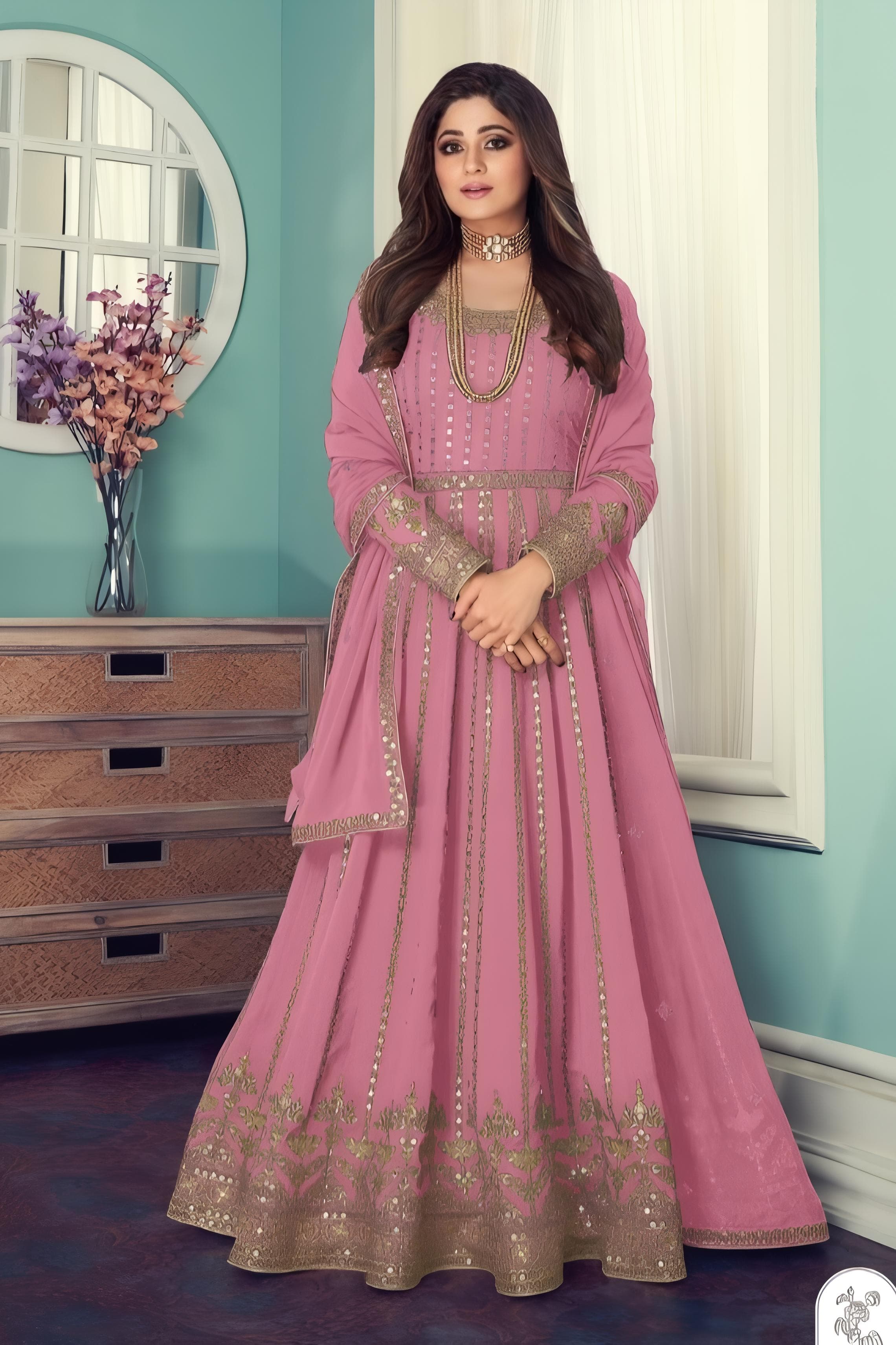 The Embroidered Gleam Designer Gown EAGW0018