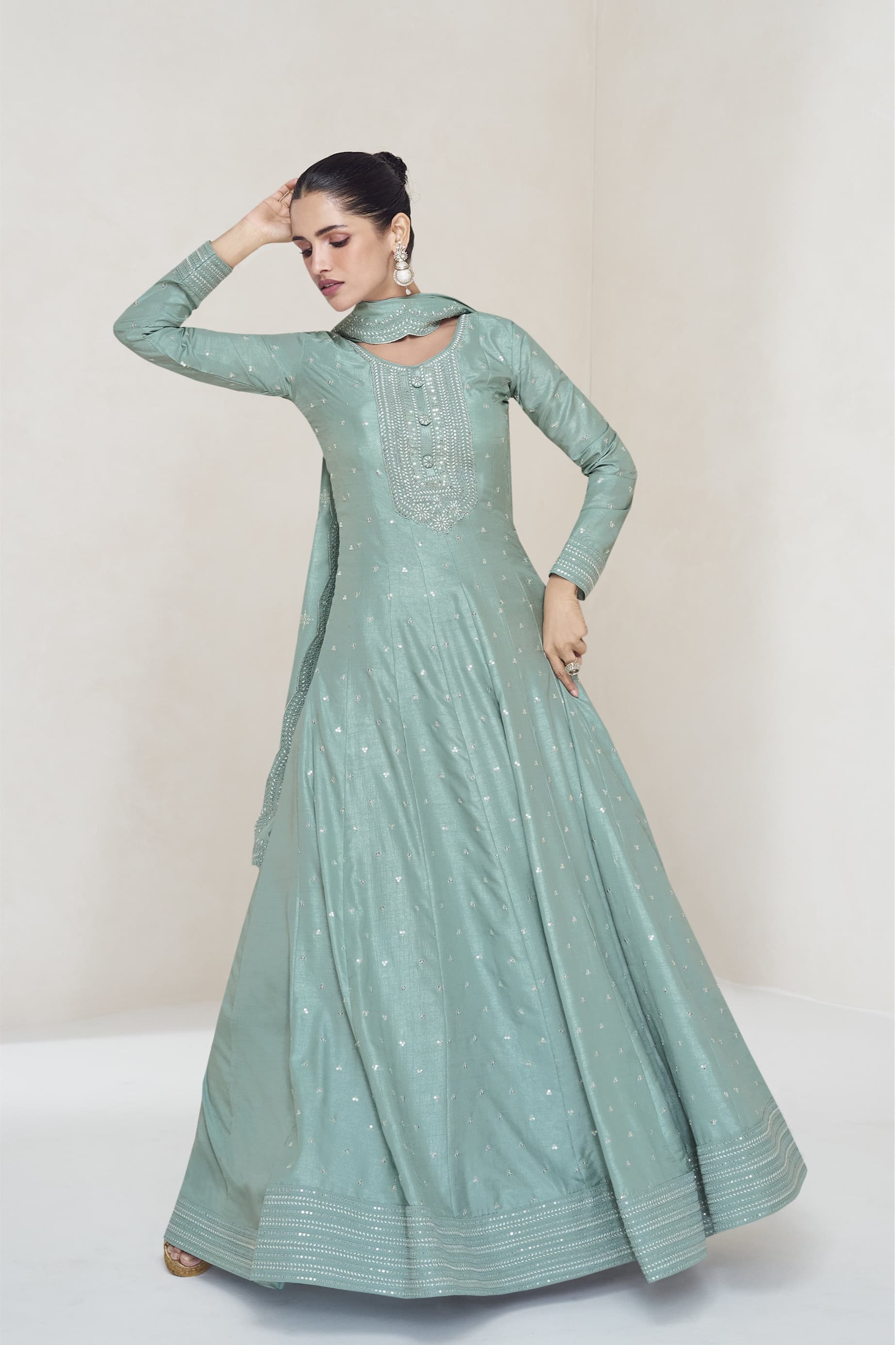 Shadow Drape Silky Fab Gown EAGW0025