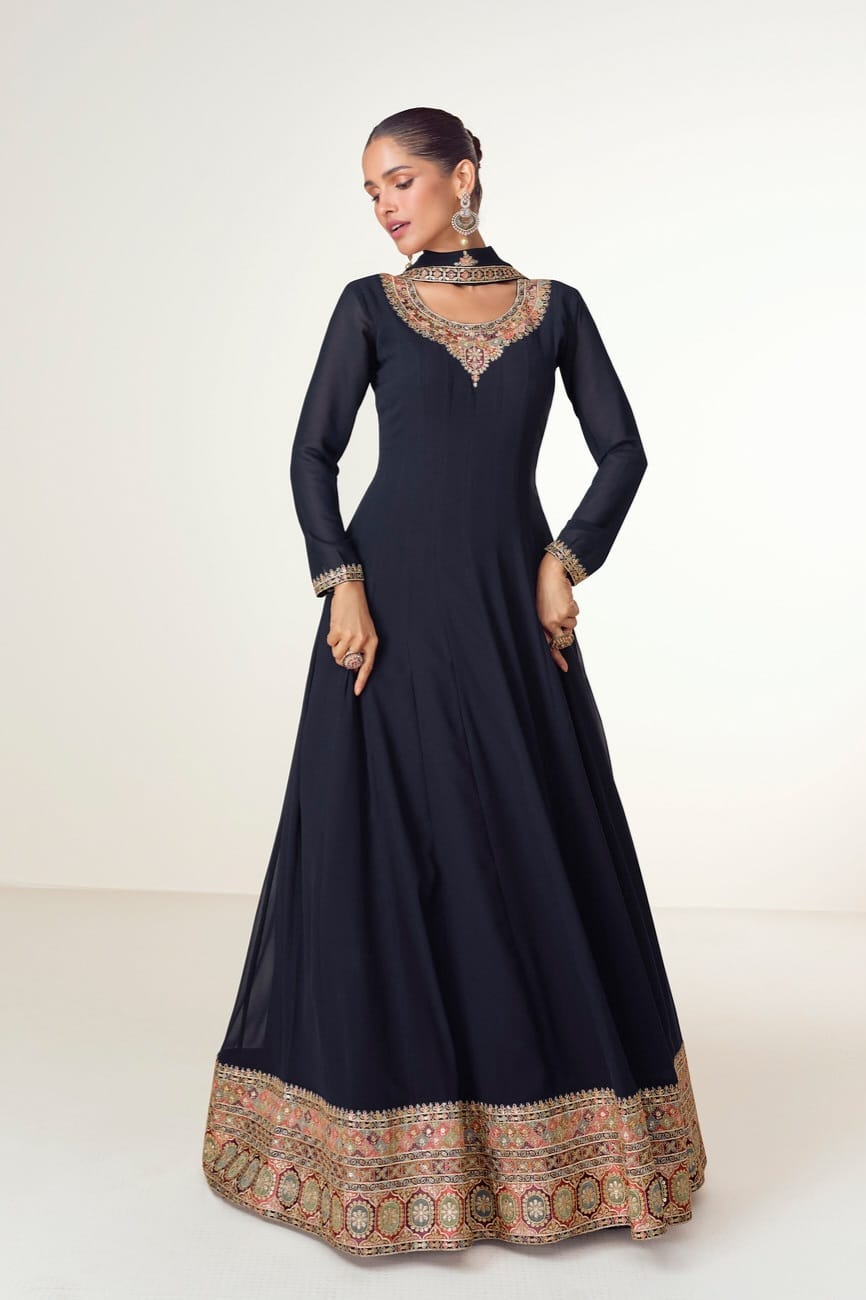 Blush Enchant Georgette Gown EAGW0032