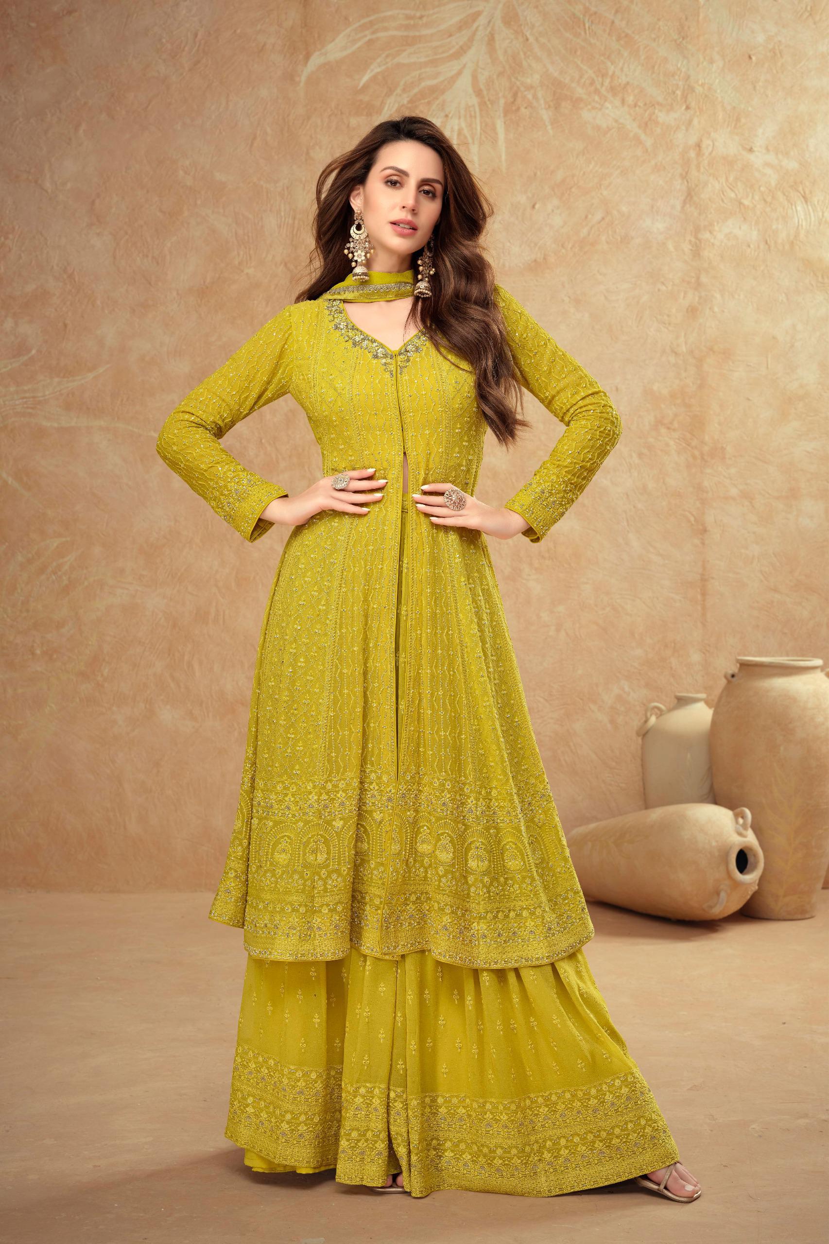 Embroidery Work Hand work Luxury Sharara LXSR0003