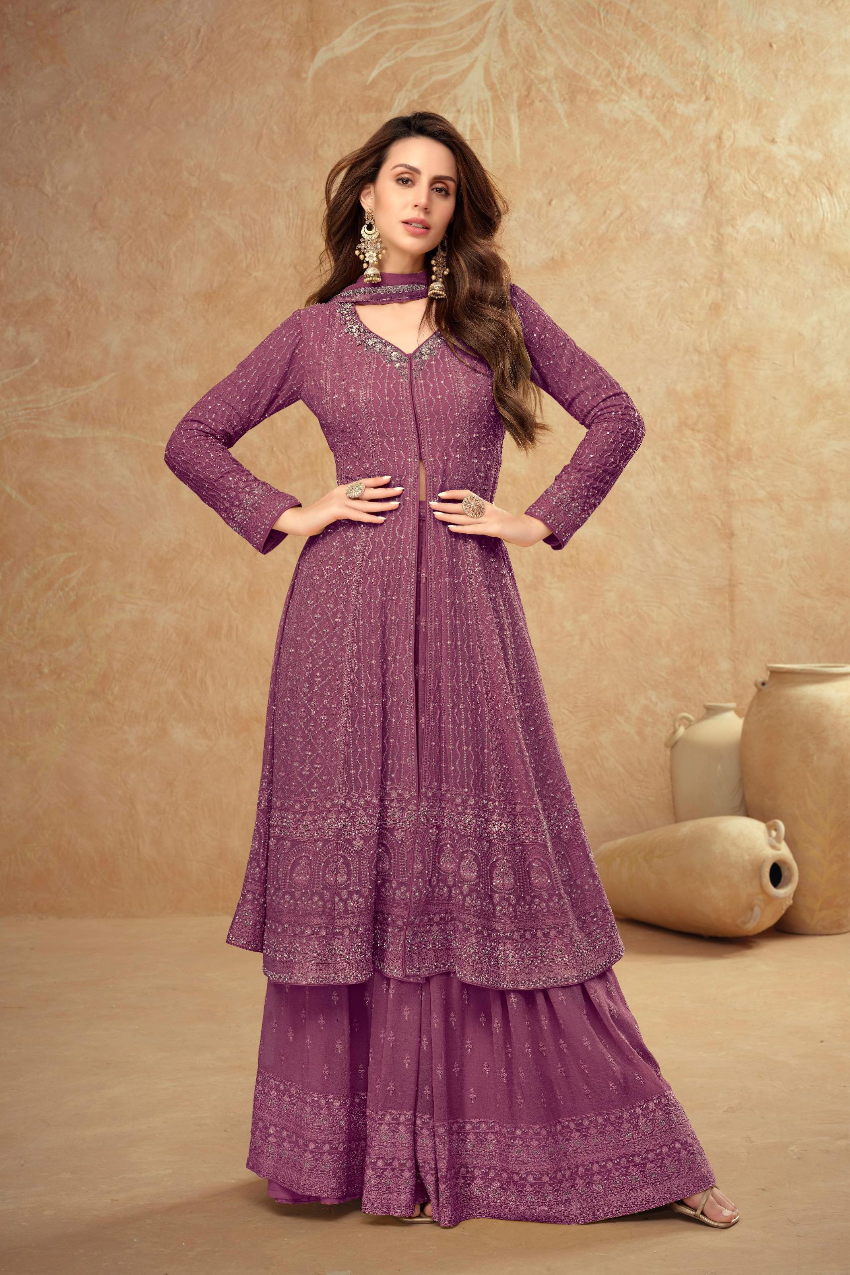 Embroidery Work Hand work Luxury Sharara LXSR0003