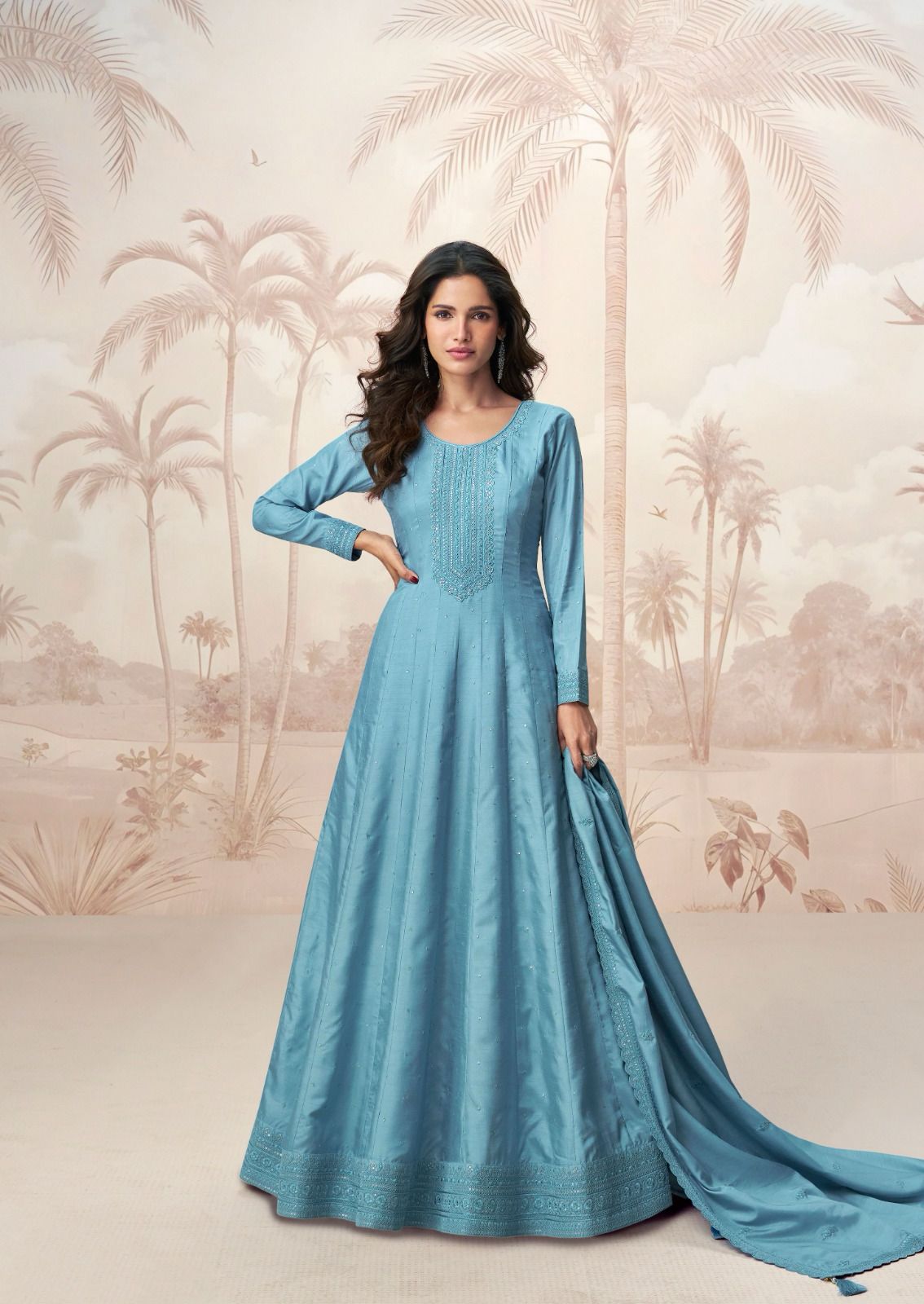 Amaira Full Stitch Premium Silk GownLXGW0025