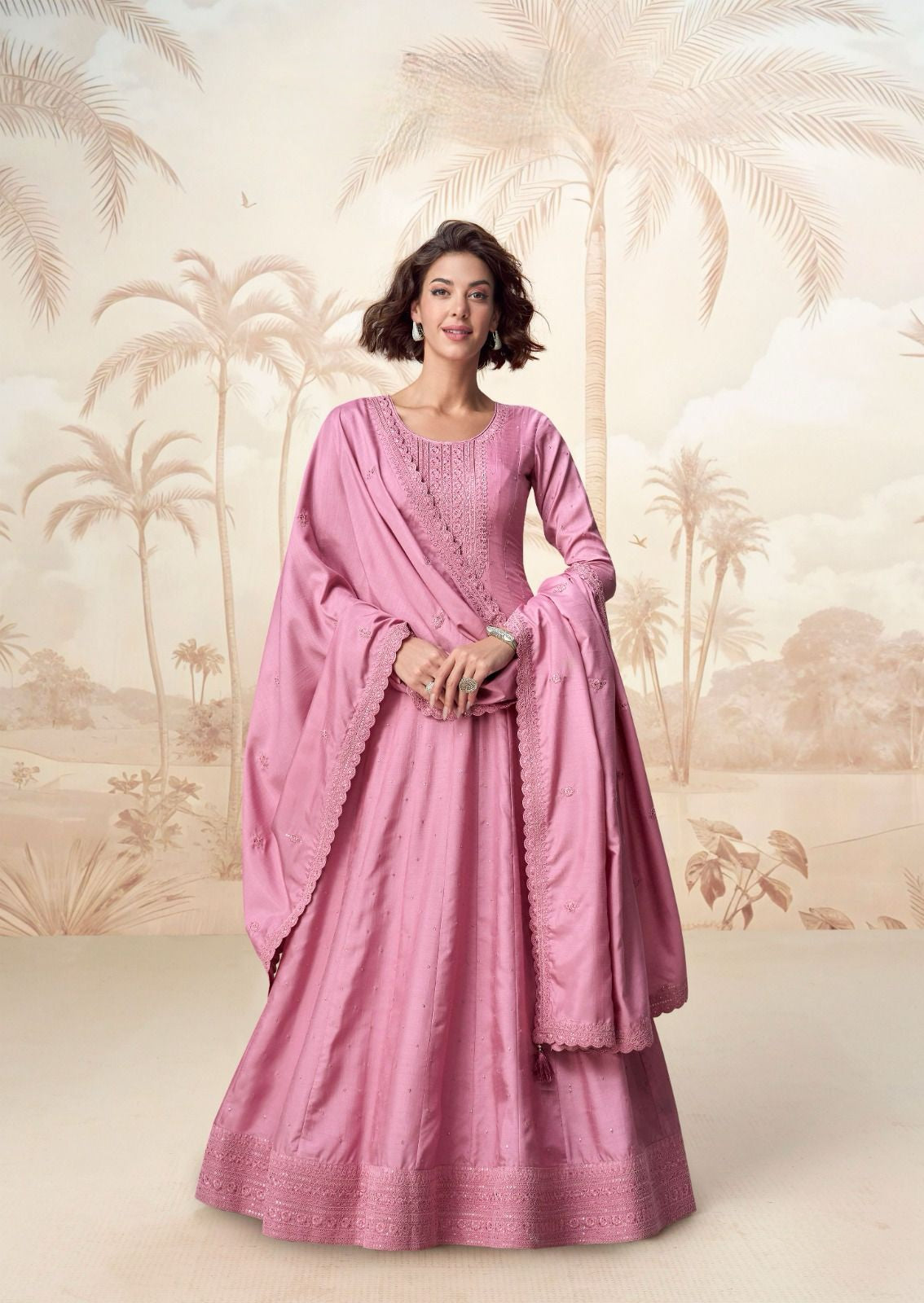 Amaira Full Stitch Premium Silk GownLXGW0025