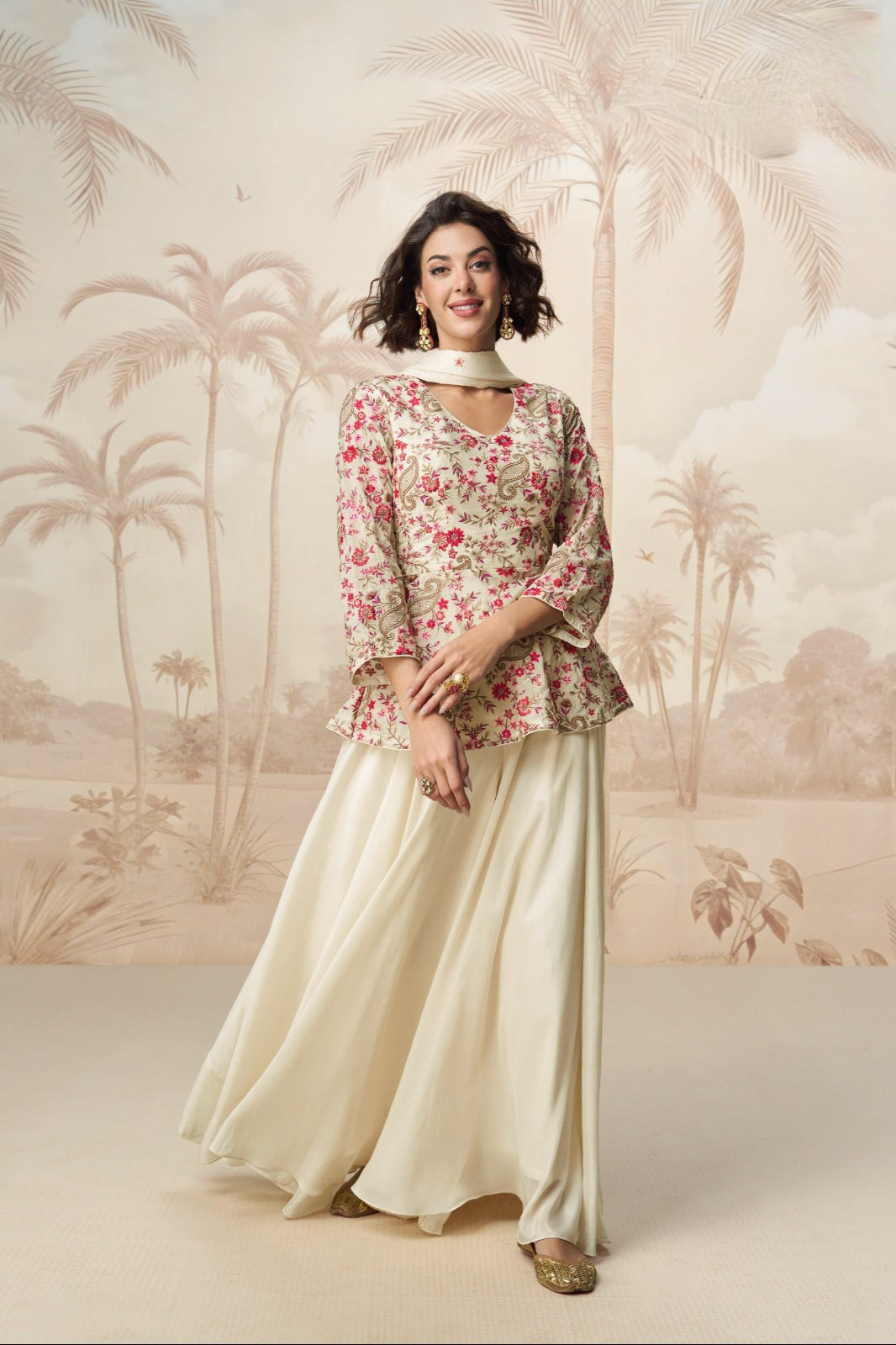 Premium Chinon Silk Luxury Sharara LXSR0006