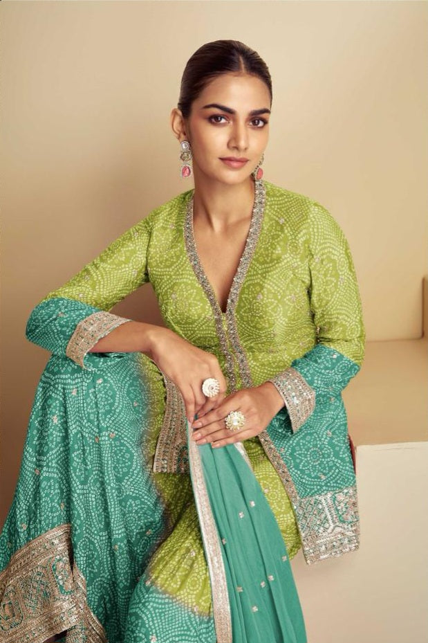 Multi shaded Designer Sharara LXSR0007