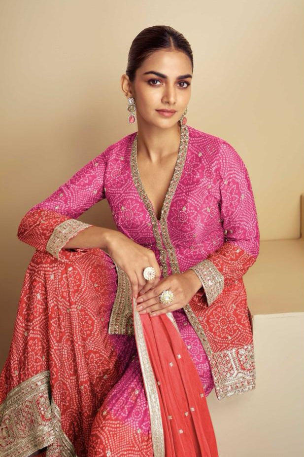 Multi shaded Designer Sharara LXSR0007