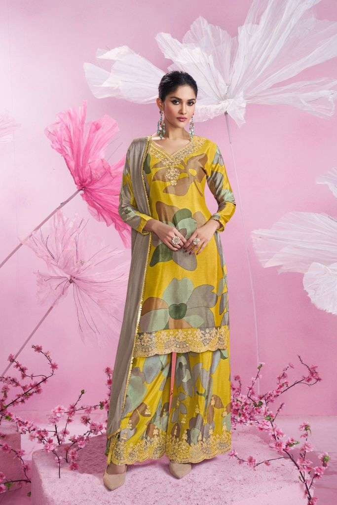Chinon floral printed Luxury Sharara LXSR0008
