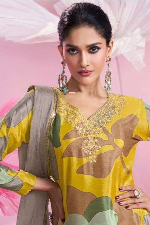 Chinon floral printed Luxury Sharara LXSR0008