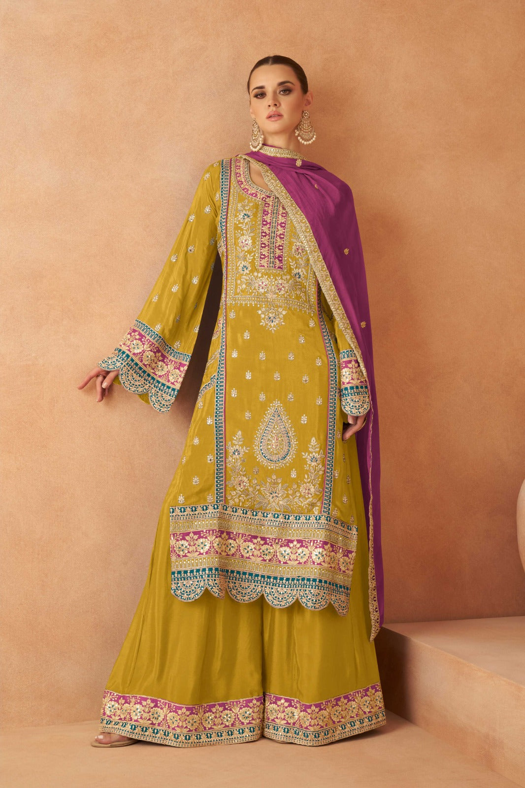 Chinon Charm Embroidered Sharara LXSR0009