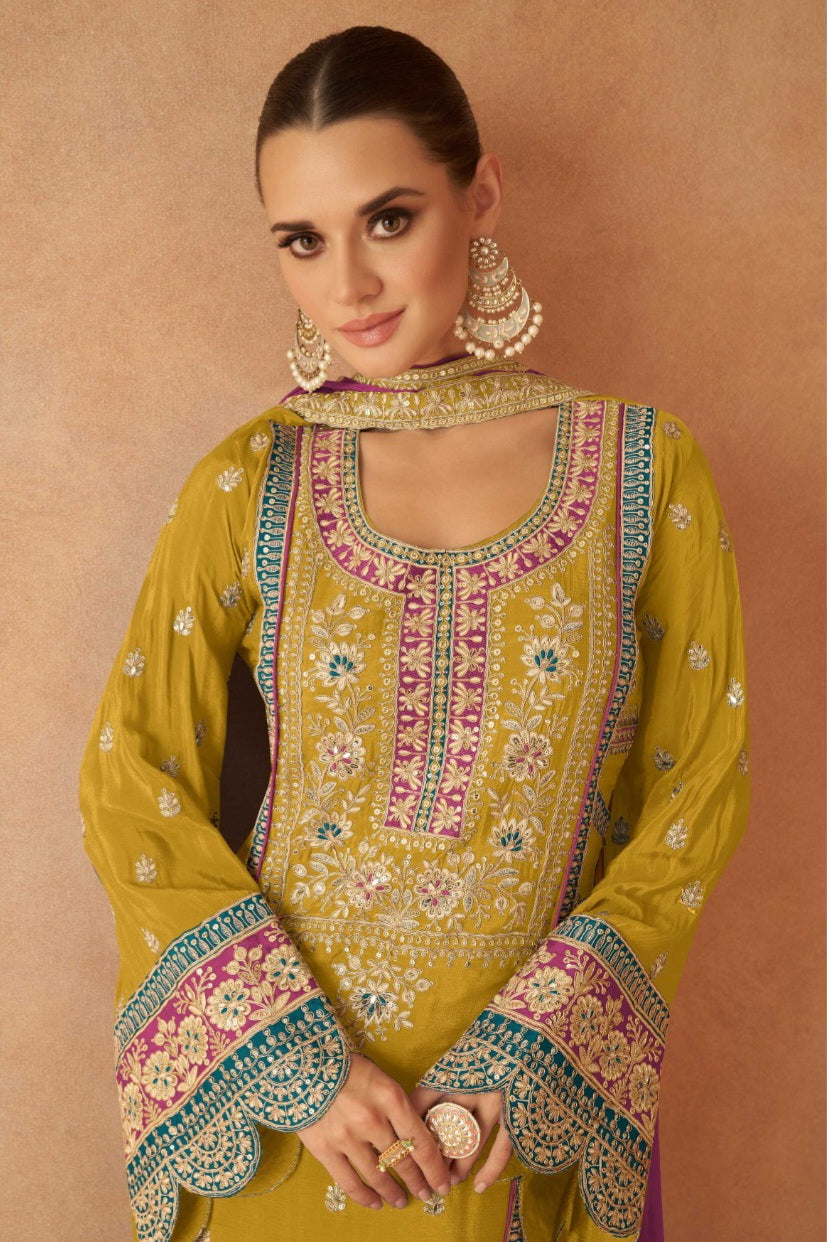Chinon Charm Embroidered Sharara LXSR0009