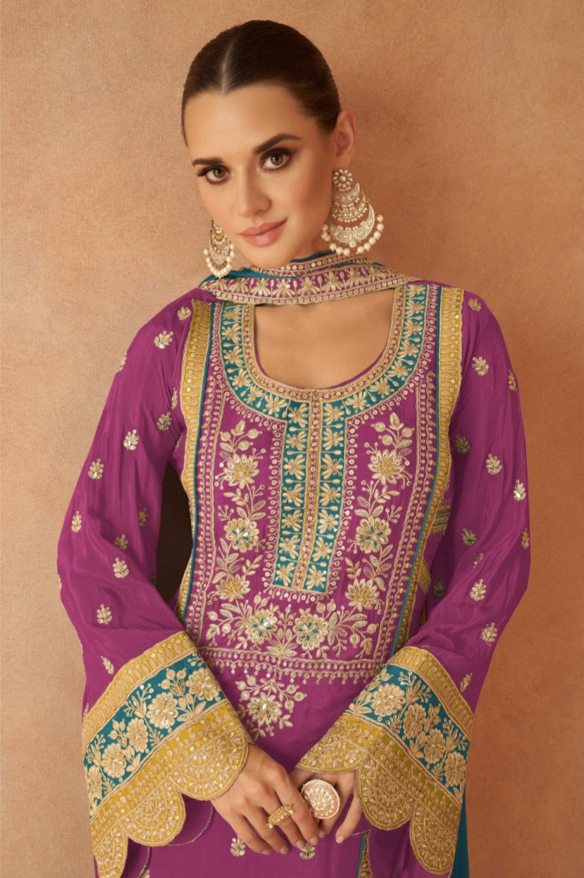 Chinon Charm Embroidered Sharara LXSR0009