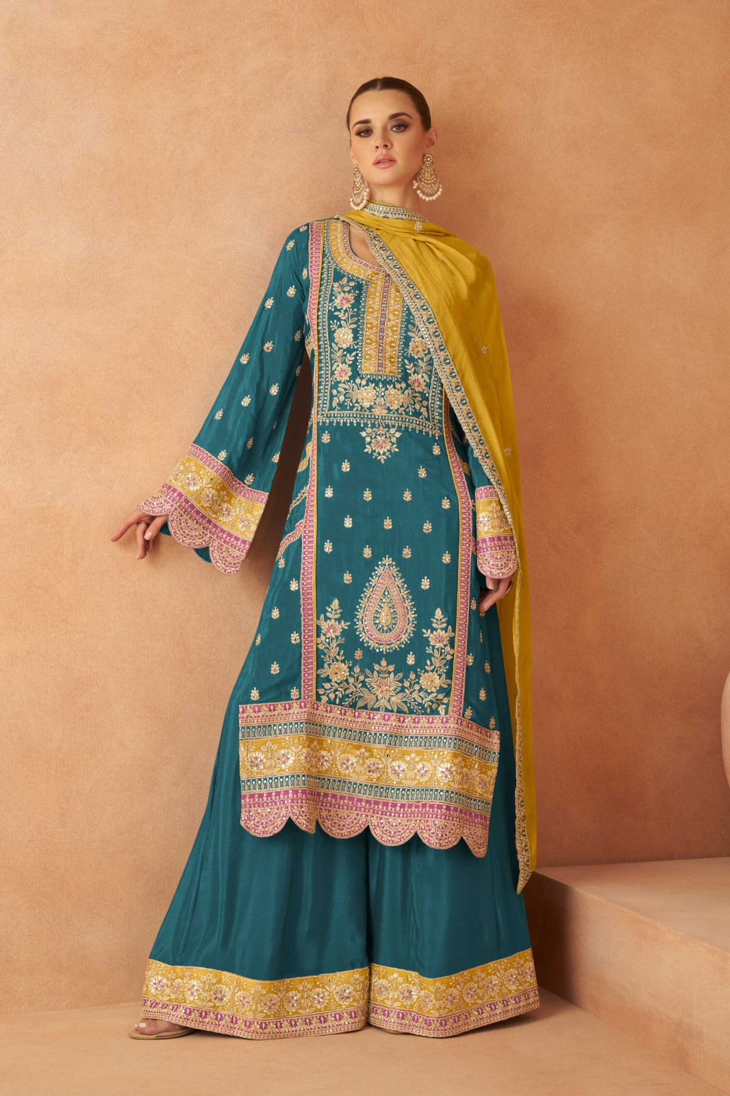 Chinon Charm Embroidered Sharara LXSR0009