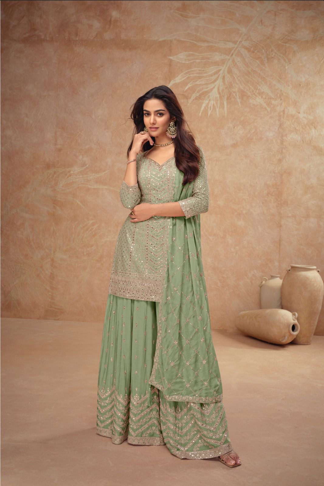 Real Chinon Fabric Luxury Sharara LXSR0010