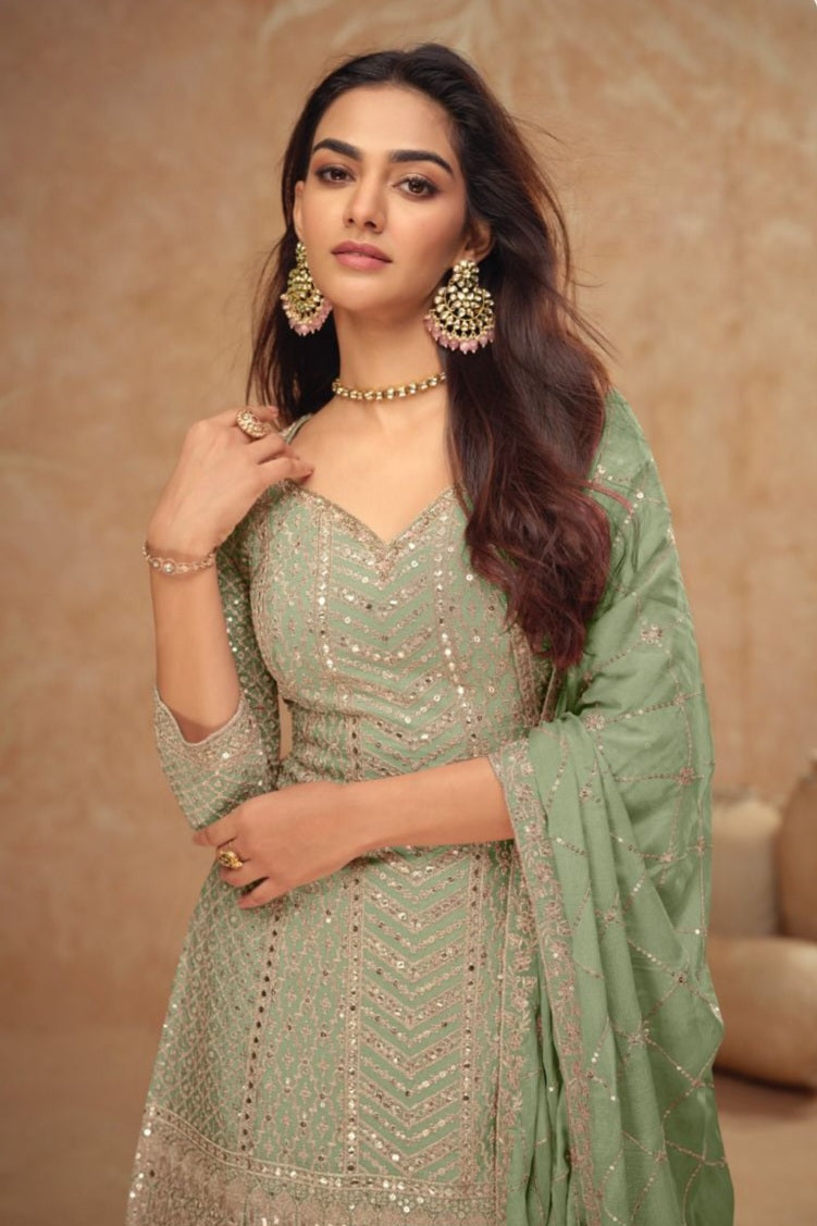 Real Chinon Fabric Luxury Sharara LXSR0010