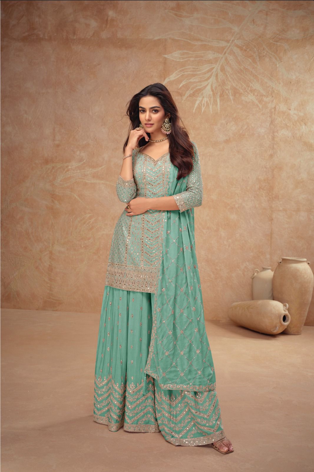 Real Chinon Fabric Luxury Sharara LXSR0010